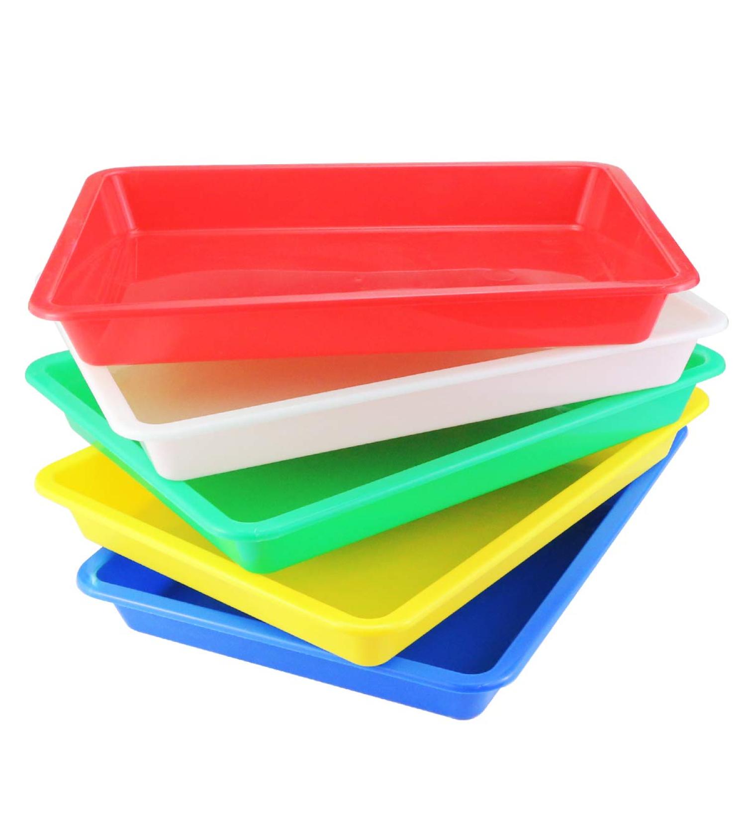 Weoxpr 5 Pack Multicolor Plastic Art Trays - Crafts Organizer for DIY Projects, Painting, Beads - School & Home Art Supplies - Buy Online on SooperMarket.com