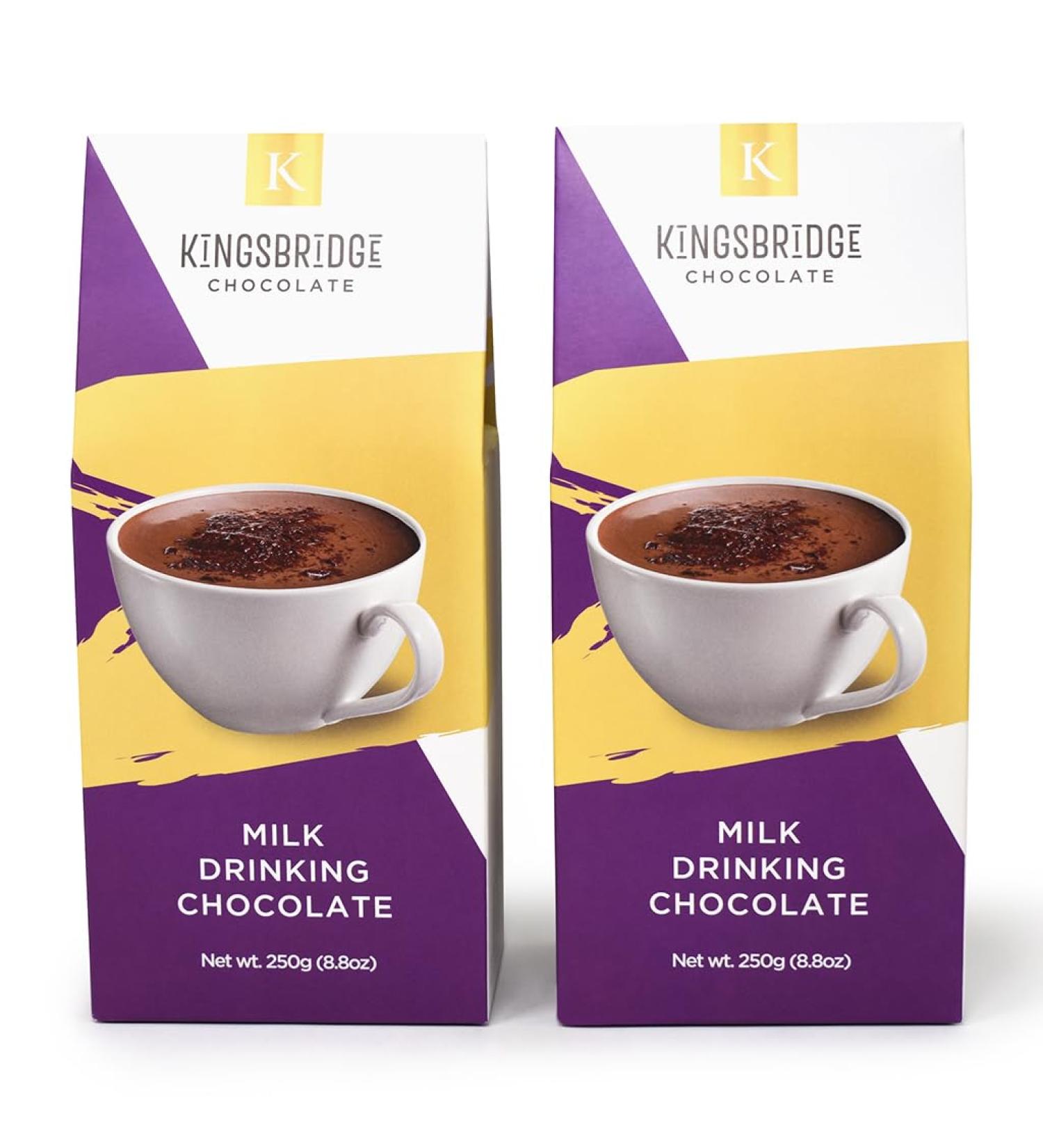 Kingsbridge Milk Chocolate Flakes - 34% Belgian Milk Chocolate Luxury Hot Chocolate | 2x250g Belgian Milk Chocolate 2 Pack - Buy Online on SooperMarket.com