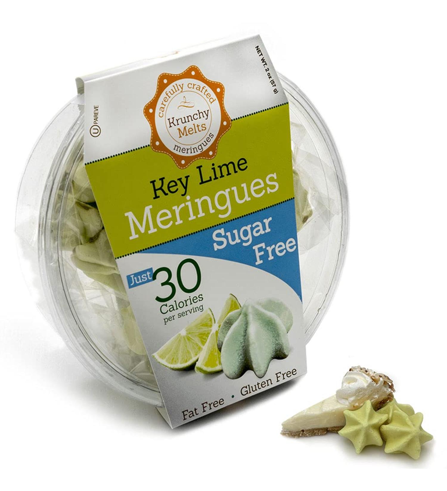 Krunchy Melts Sugar Free Key Lime Meringue Cookies - Zero Net Carbs, Gluten Free, Nut Free, 30 Calories - Low Calorie Sweet Treats - Kosher Pareve - 2oz (Pack of 1) - Buy Online on SooperMarket.com