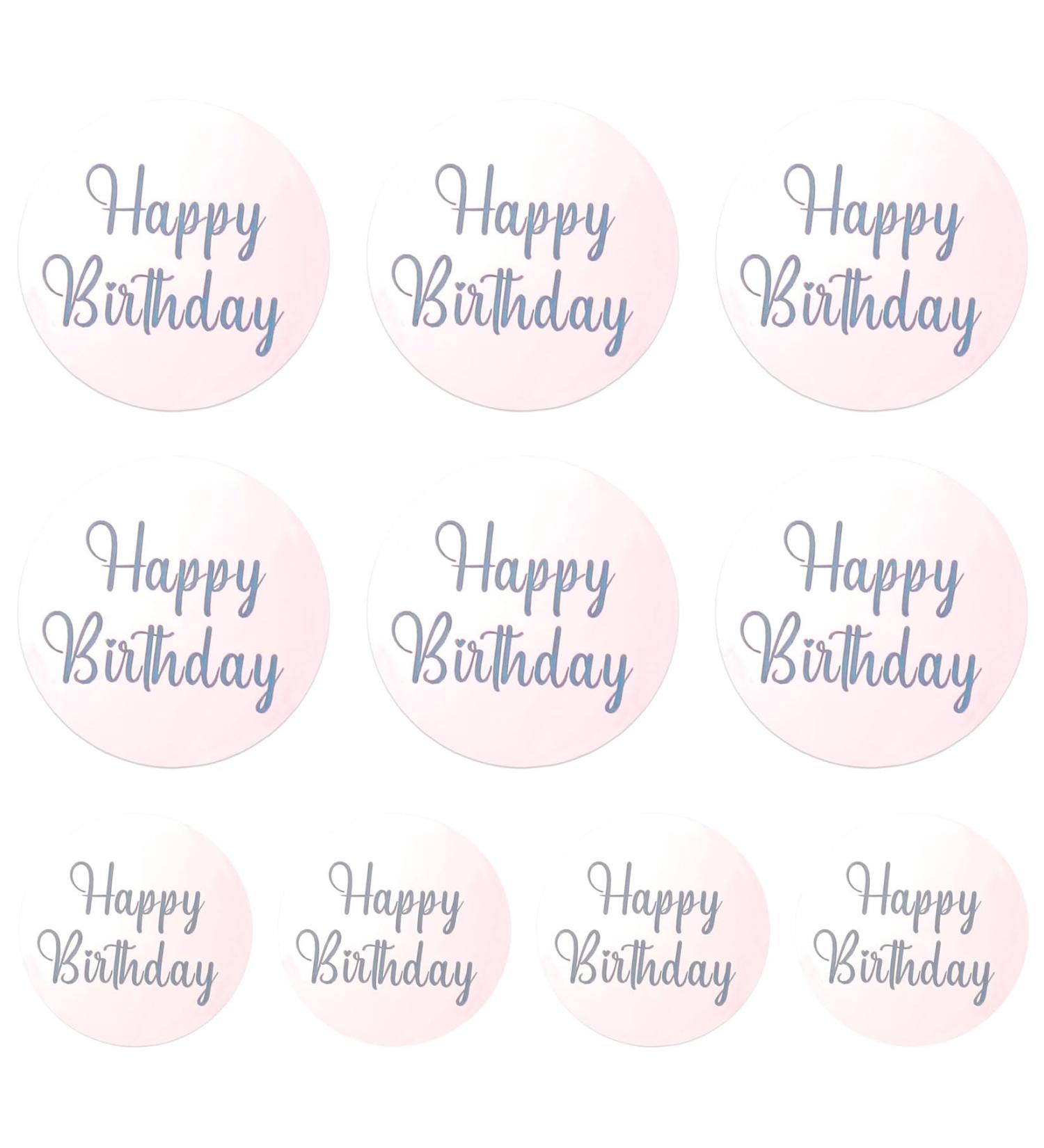 Cupcake Toppers 10 Pieces Acrylic Happy Birthday Cake Toppers Round Cake Decorations for Birthday Party Rose Gold - Buy Online on SooperMarket.com