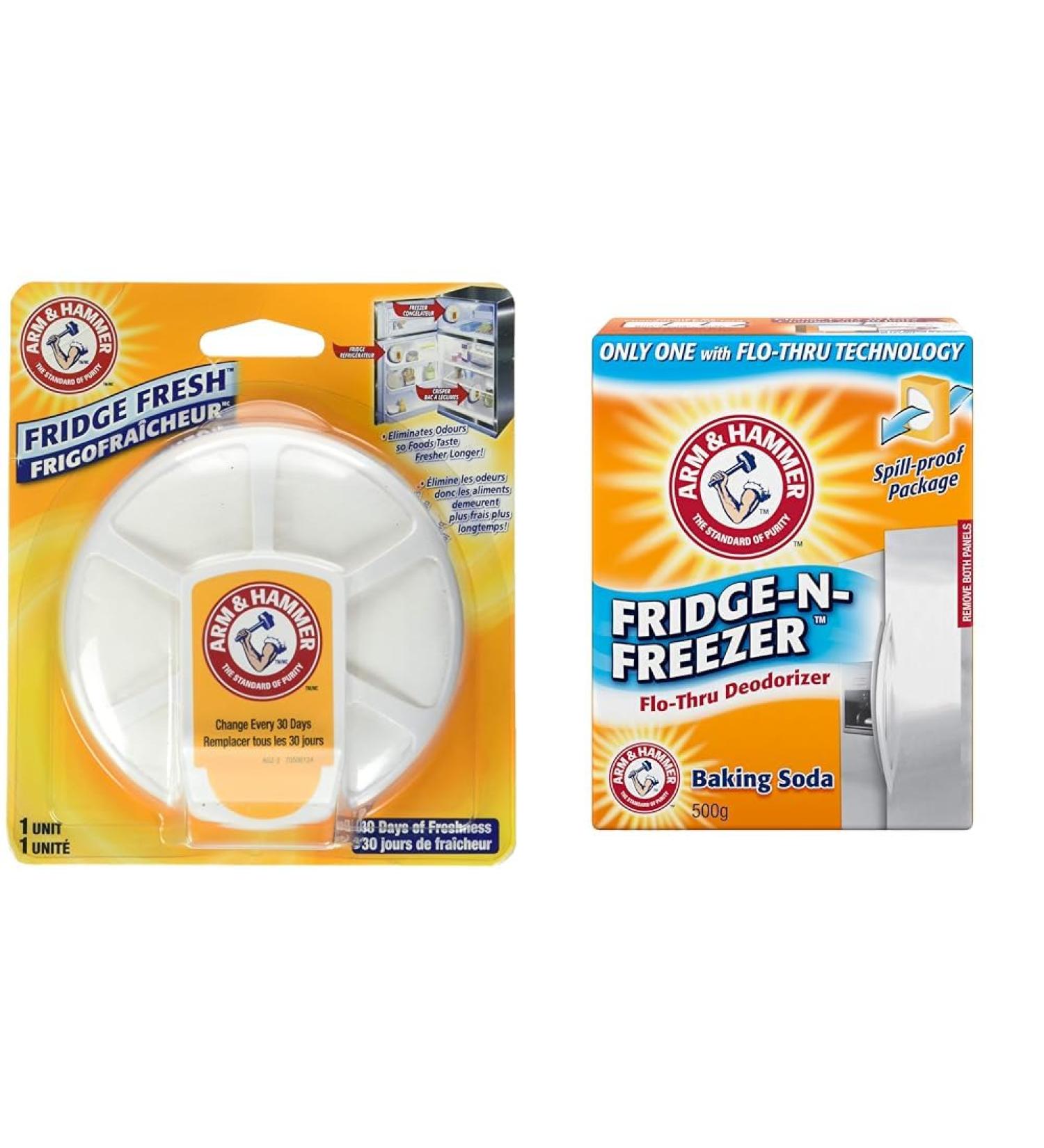 ARM & HAMMER Fridge Fresh Baking Soda Deodorizer 30 Days of Freshness & Baking Soda Fridge-N-Freezer Baking Soda Deodorizer 500 g - Buy Online on SooperMarket.com