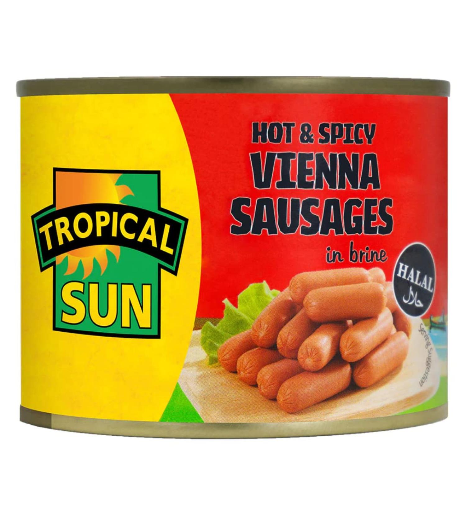 2 x Tropical Sun Chicken Viennas Hot & Spicy 12 x 200g