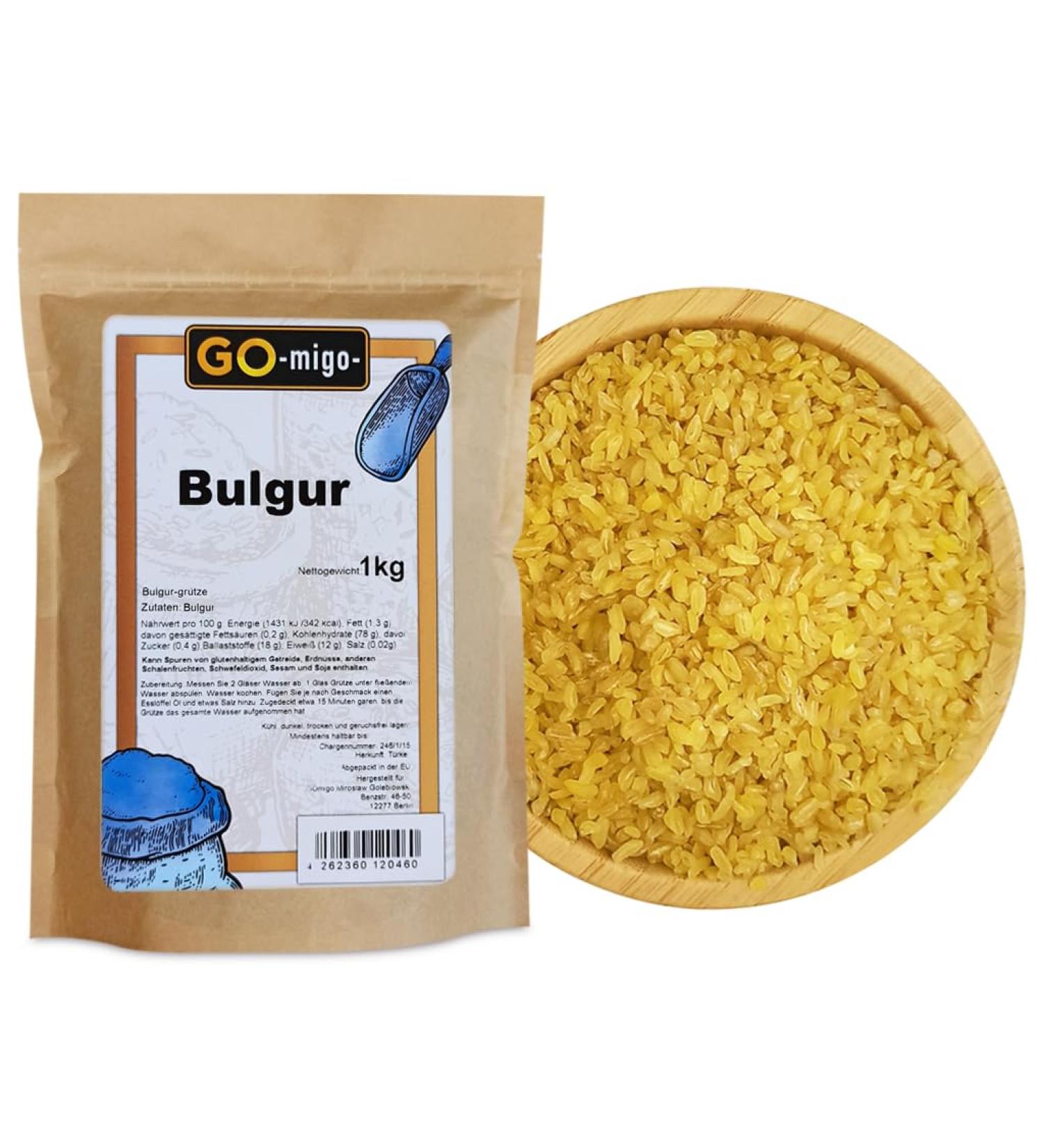 Premium Quality 1kg Coarse Bulgur Wheat Groats - Vegan & Vegetarian - International Shipping Available - Buy Online on SooperMarket.com