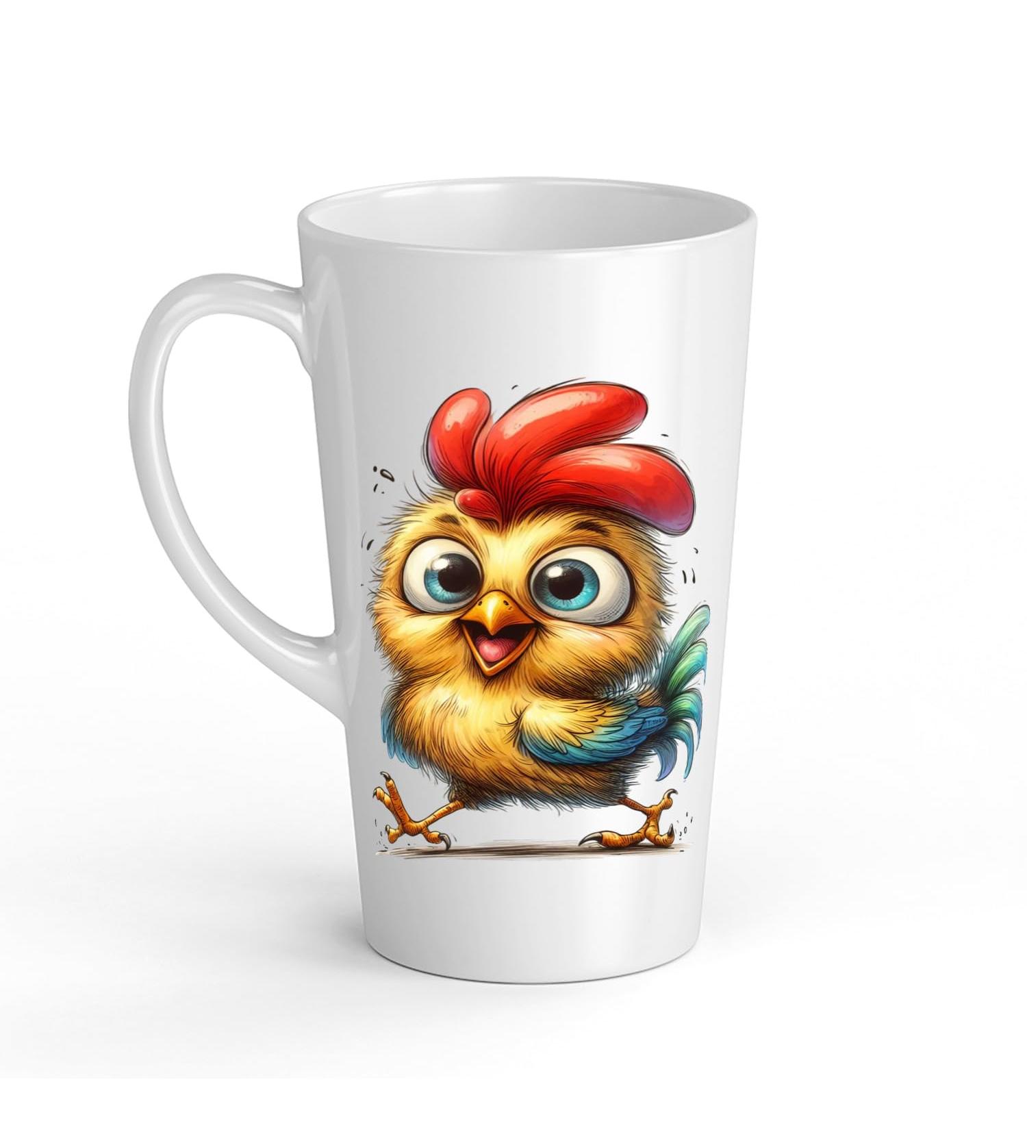 White Ceramic Kids Chicken Mug - Large 483 ml Perfect for Hot Chocolate or Milk Fun and Easy to Use