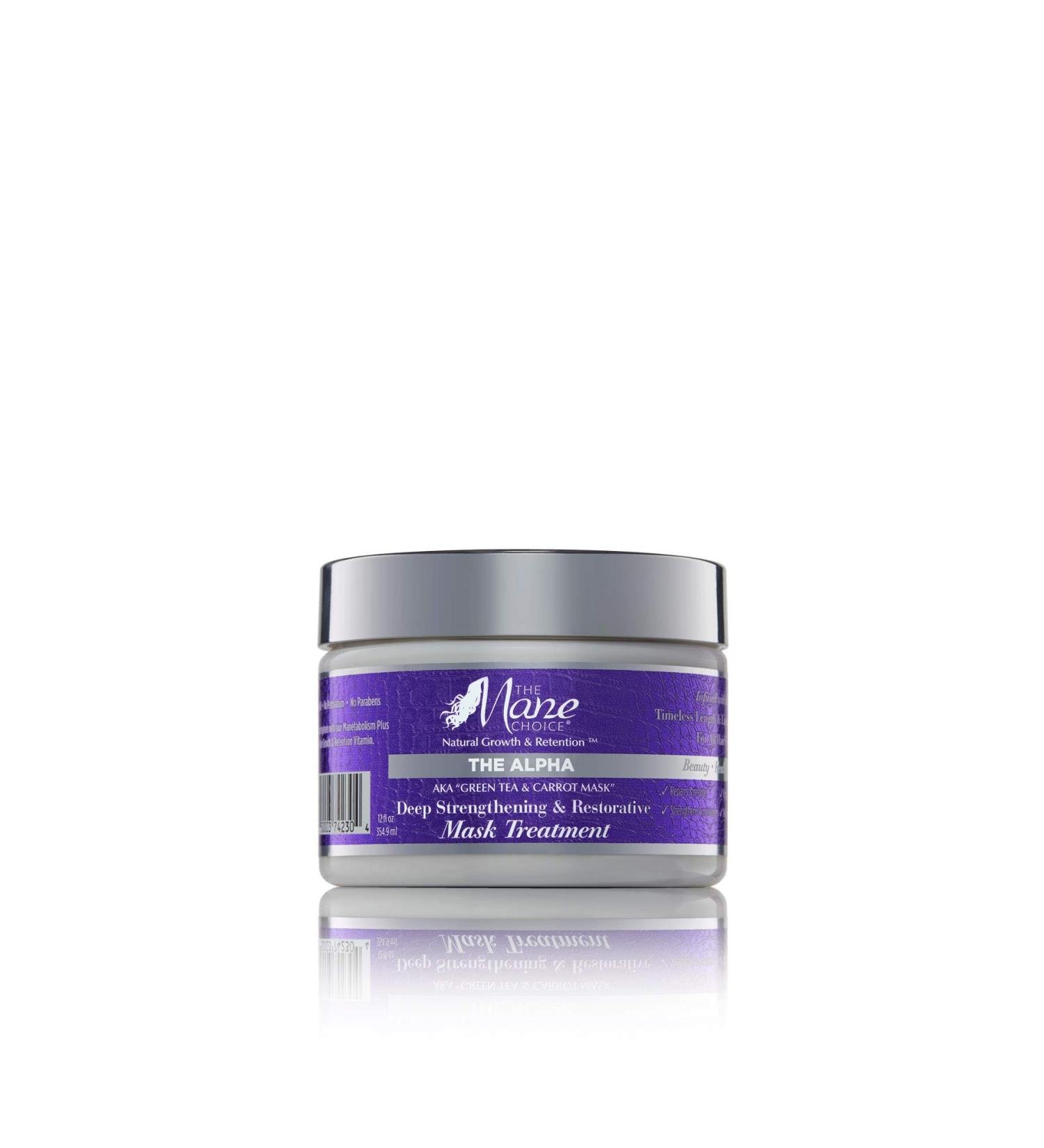 THE MANE CHOICE Green Tea & Carrot Deep Strengthening & Restorative Mask Treatment(8 Ounces / 230 Milliliters) - Hair Mask Infused With Vitamins Nutrients & Biotin for Stronger Hair