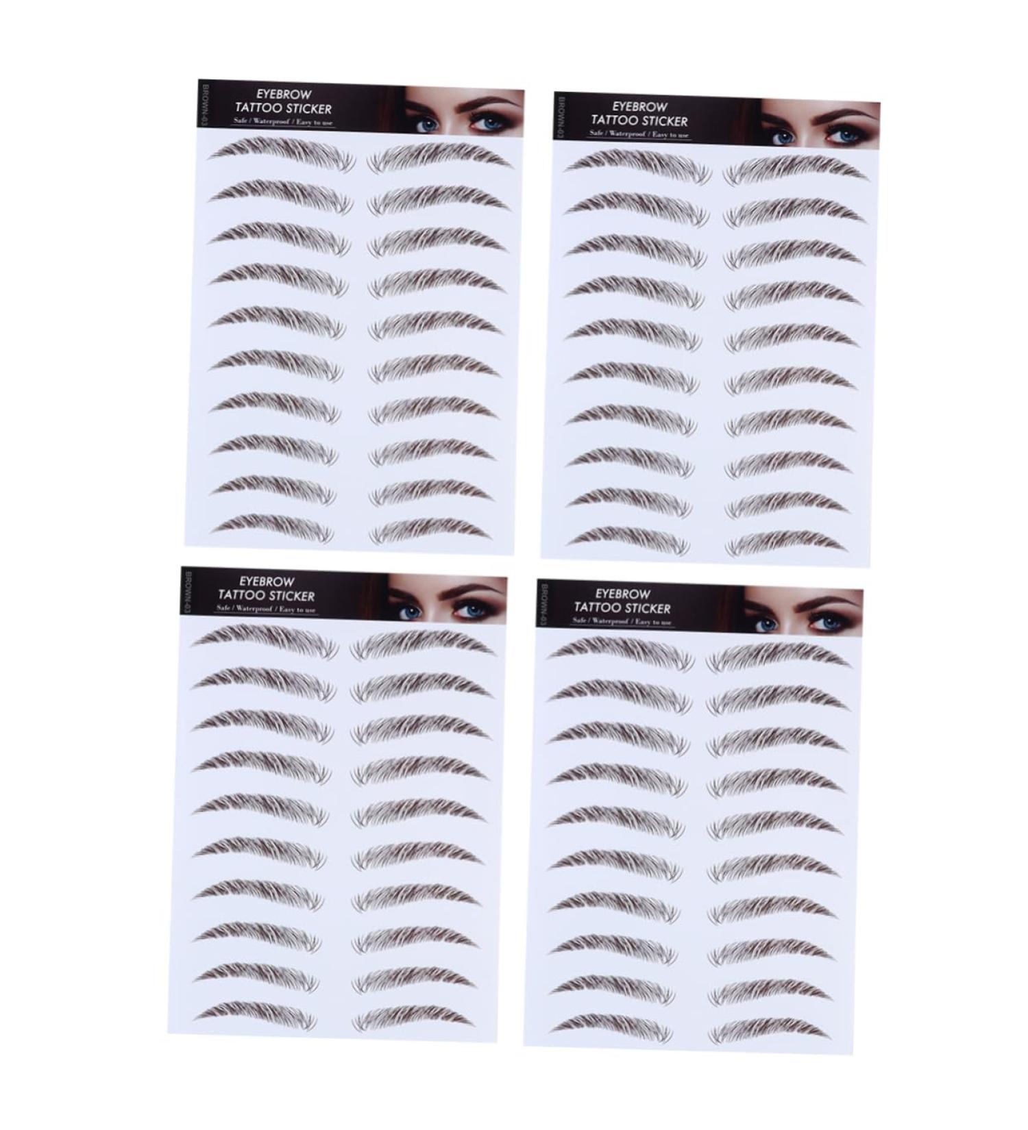 WOFASHPURET 4pcs Eyebrow Stickers Hair Like Eyebrows Stick on Imitation Eyebrow Transfer Stickers 4d Make up - Buy Online on SooperMarket.com