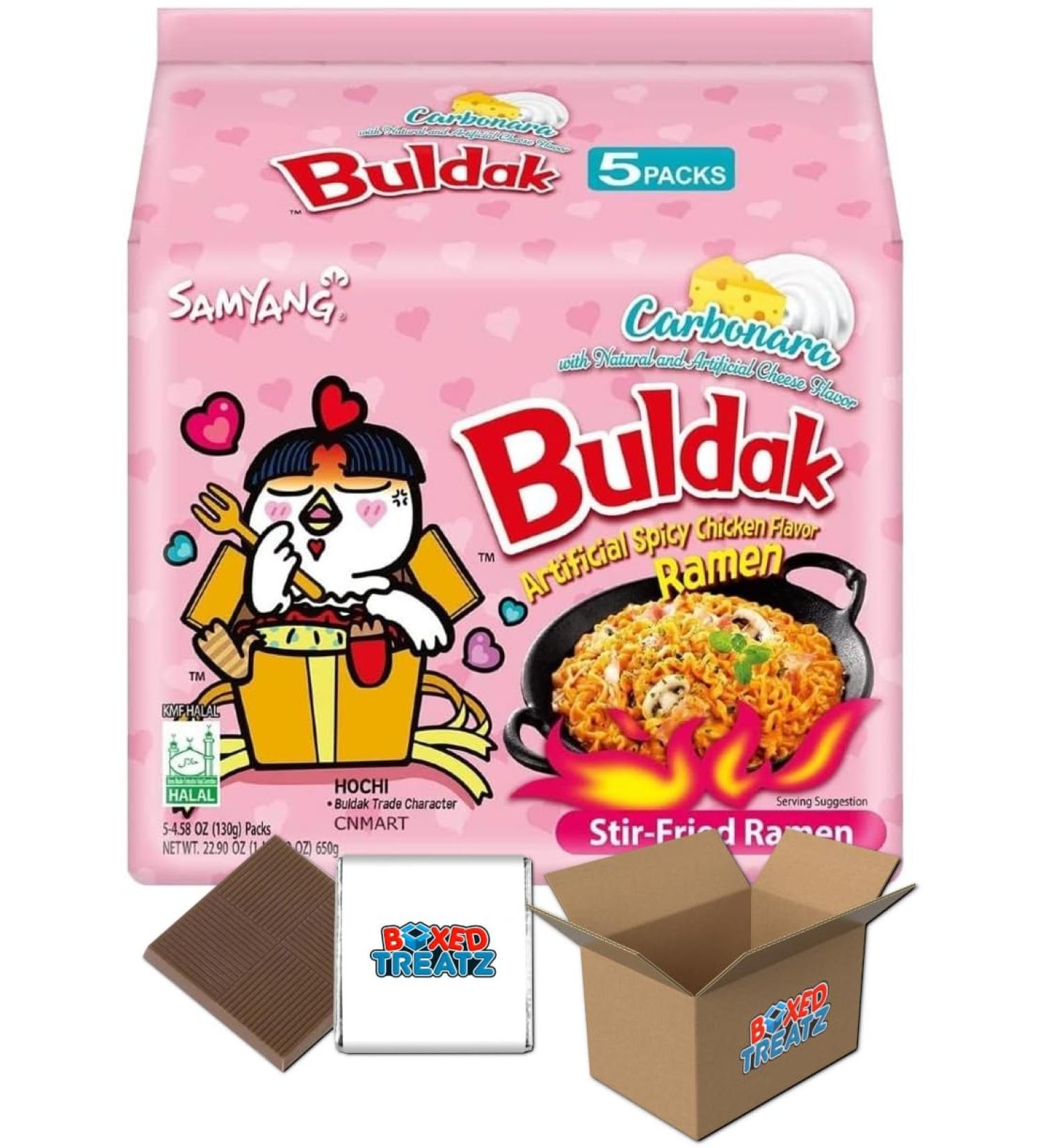 Samyang Korean Style Ramen - Carbonara 130g (Pack Of 5) - Boxed Treatz Samyang Carbonara 130g 5 - Buy Online on SooperMarket.com