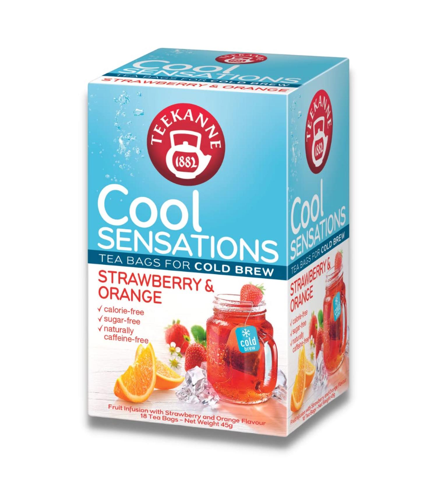 Teekanne Strawberry & Orange Cold Brew Tea Infusion - 18 Teabags - Buy Online on SooperMarket.com
