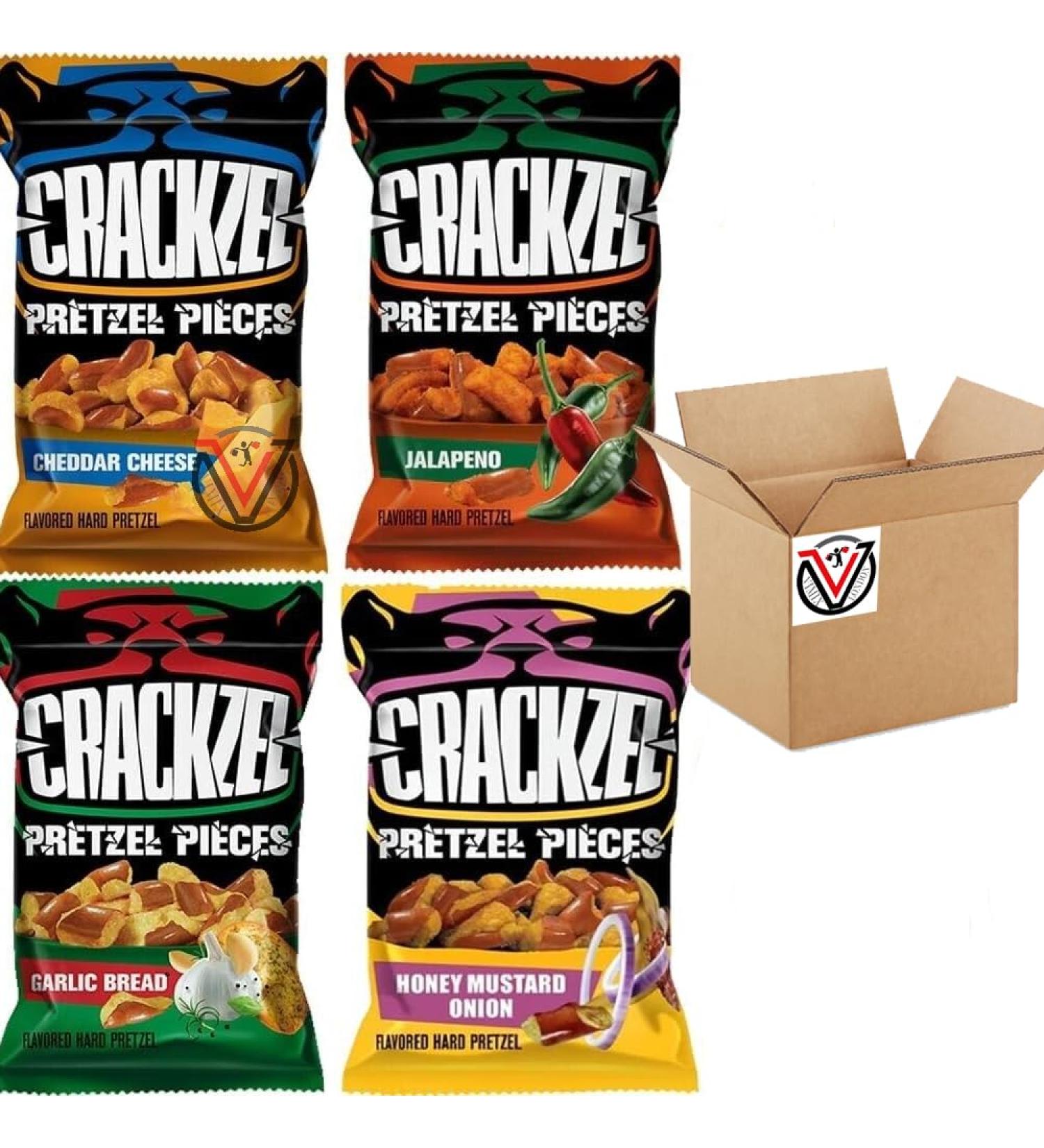 VIMIX Crackzel Cheddar Jalapeno Honey Mustard Onion Garlic Bread Pretzels 85g - 04 Mixed Bags - Buy Online on SooperMarket.com