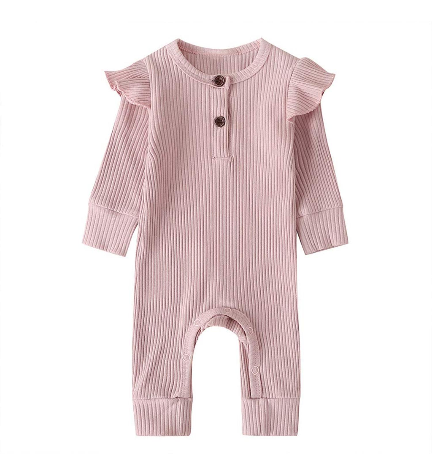 LZH Newborn Romper Bodysuit Pink | Long Sleeve Outfit 12-18 Months - Buy Online on SooperMarket.com