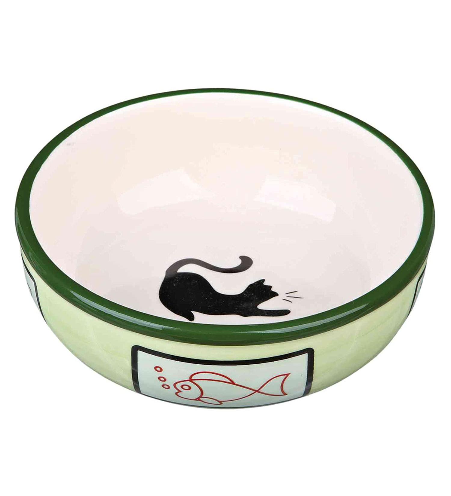 Trixie Ceramic Bowl for Cat 0.35 Litre 13 cm Assorted colors 325 ml (Pack of 1)