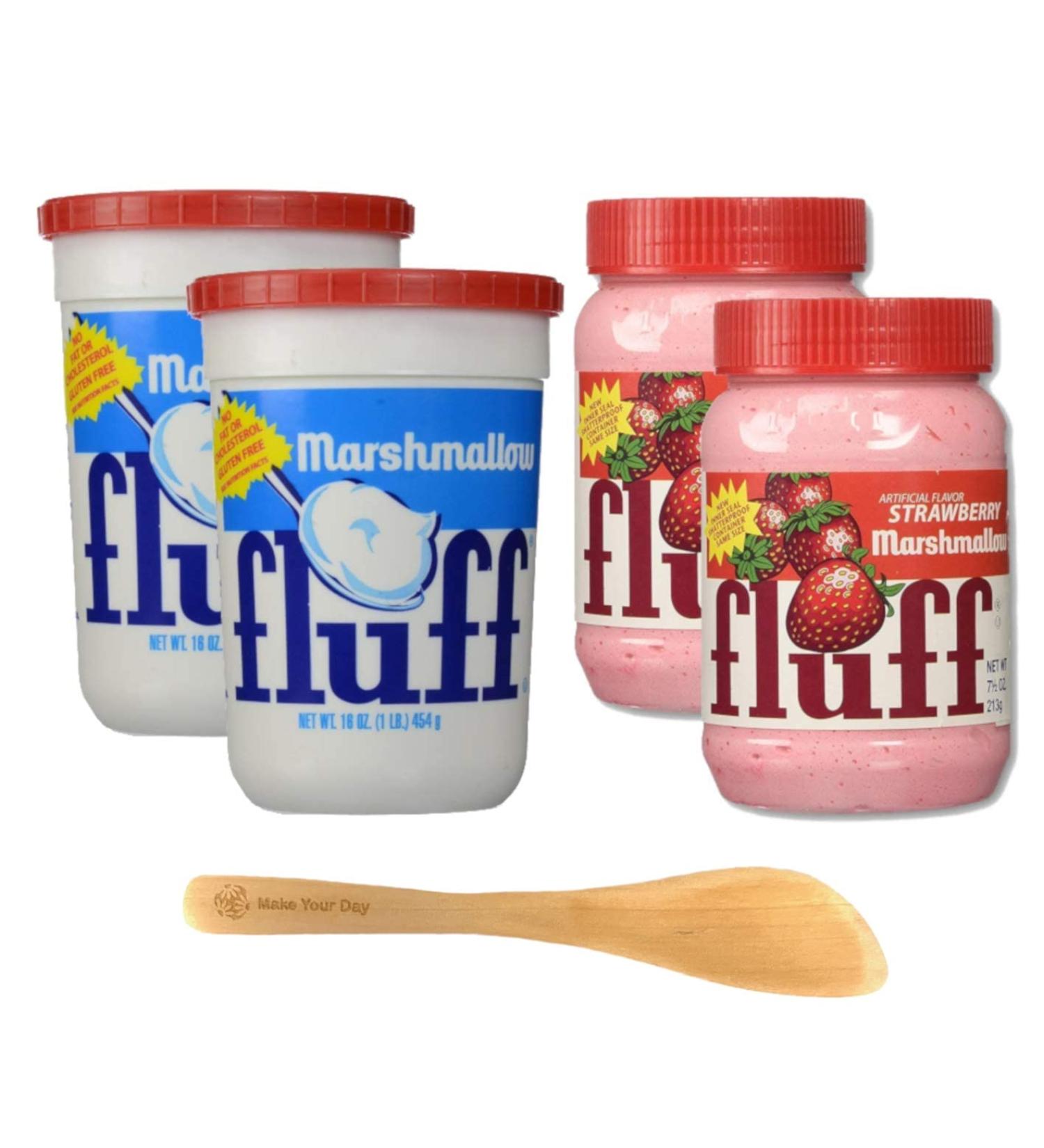 Marshmallow Fluff Original & Strawberry Fluff Combo Pack (16oz & 7.5oz) with Make Your Day Spreader - Set of 4 - Buy Online on SooperMarket.com