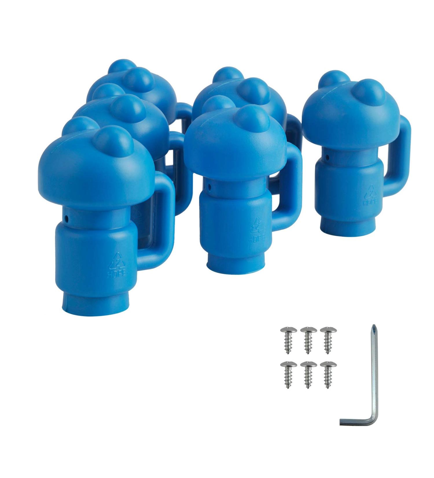 ZIZILAND 1.26 Trampoline Enclosure Pole Cap | 6 Pack Blue Net Hook Caps - Buy Online on SooperMarket.com