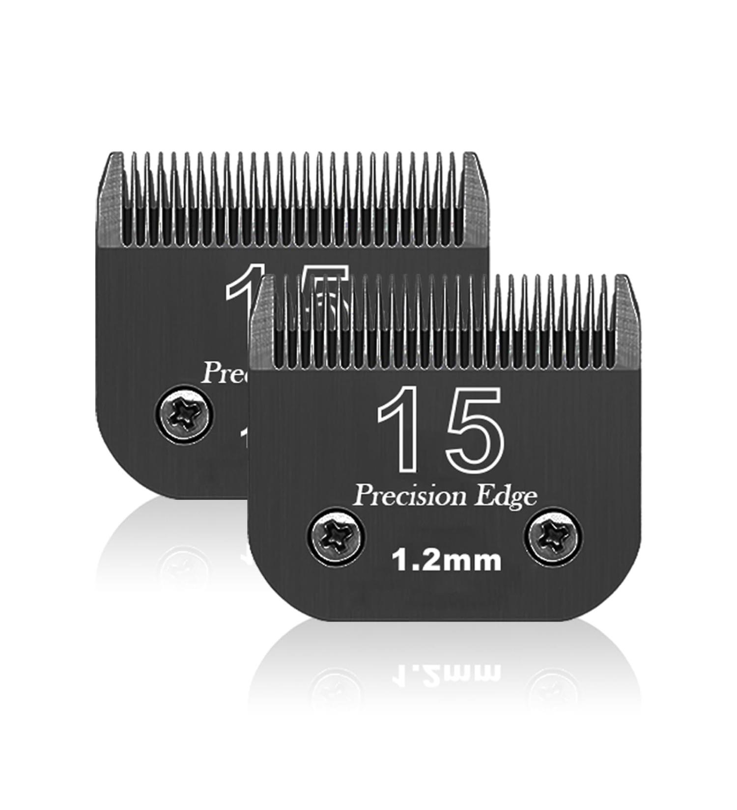 Replacement Dog Clipper Blades Compatible with Heiniger Moser Andis Oster - Size 15 (1.2mm) - 2 Pieces Black - Ideal for Grooming - Buy Online on SooperMarket.com