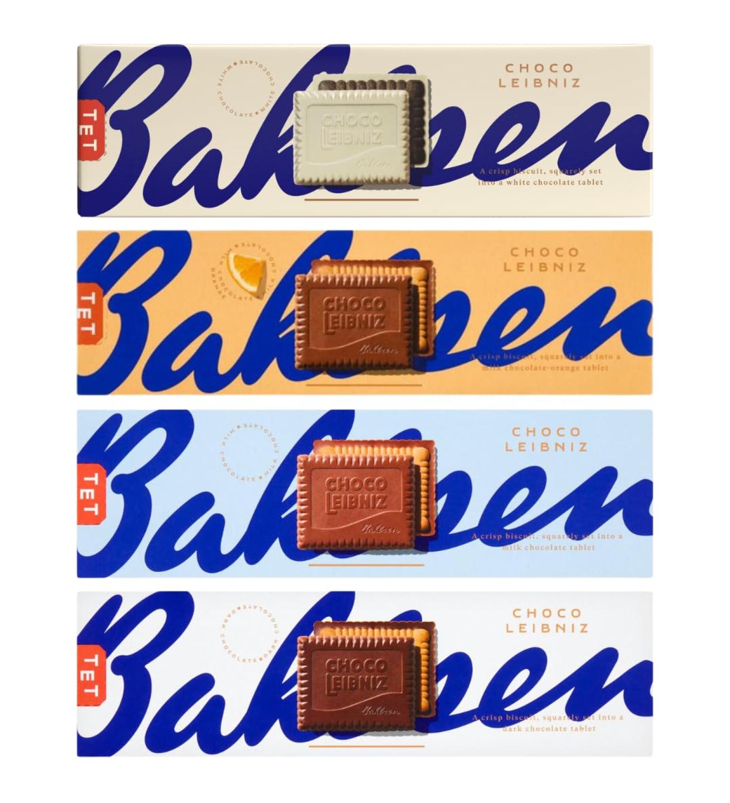 Chocolate Biscuit Bundle With Bahlsen Choco Leibniz Dark Chocolate Biscuits 111g Milk Chocolate Biscuits 111g Orange Chocolate Biscuits 111g and White Chocolate Biscuits 111g (4 Pack) - Buy Online on SooperMarket.com