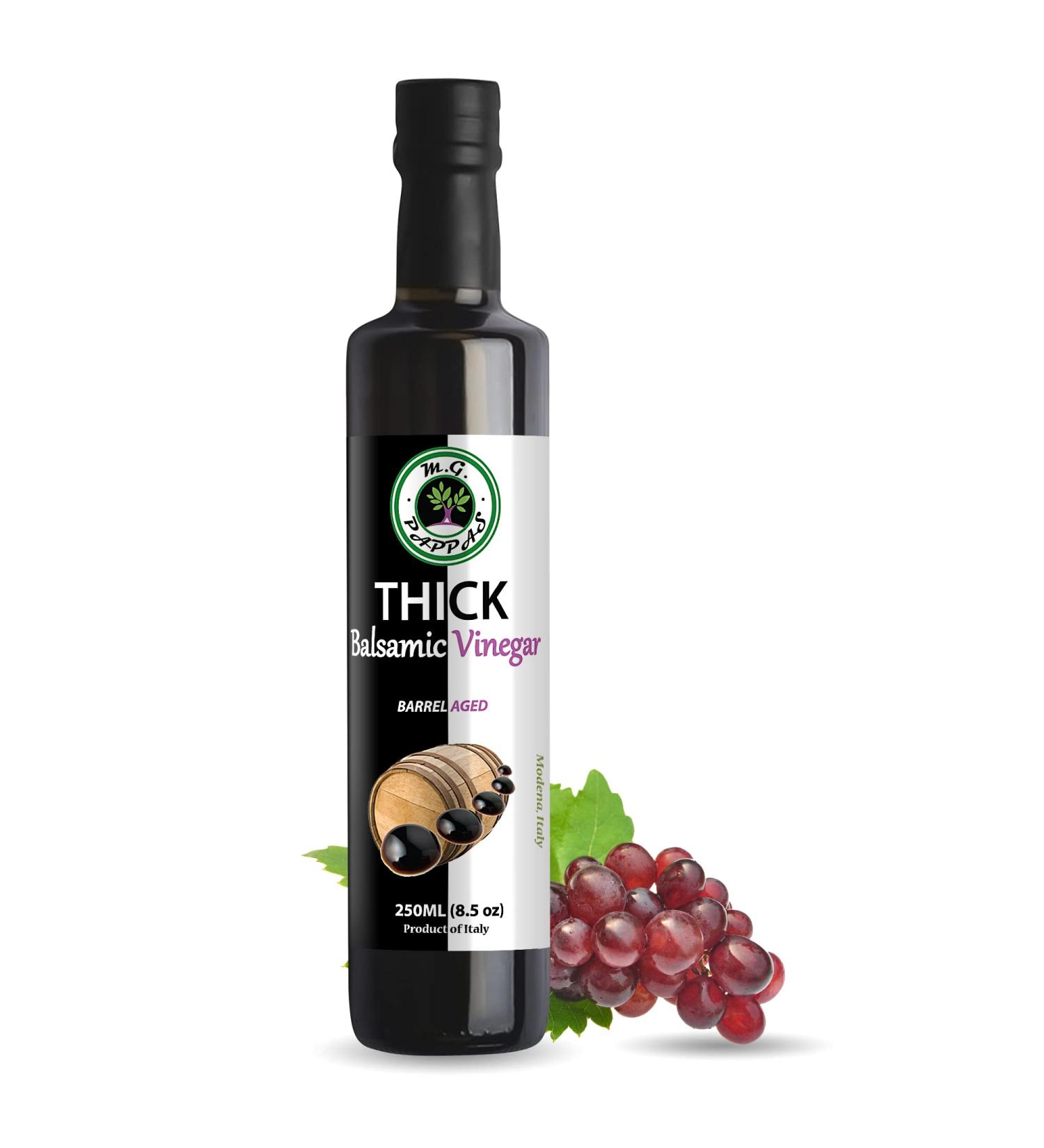 Authentic M.G. PAPPAS Thick Balsamic Vinegar from Italy - 8.5 Fl Oz - Perfect for Vinaigrettes, Salads & Dressings - No Preservatives, Sugar or Additives - Buy Online on SooperMarket.com