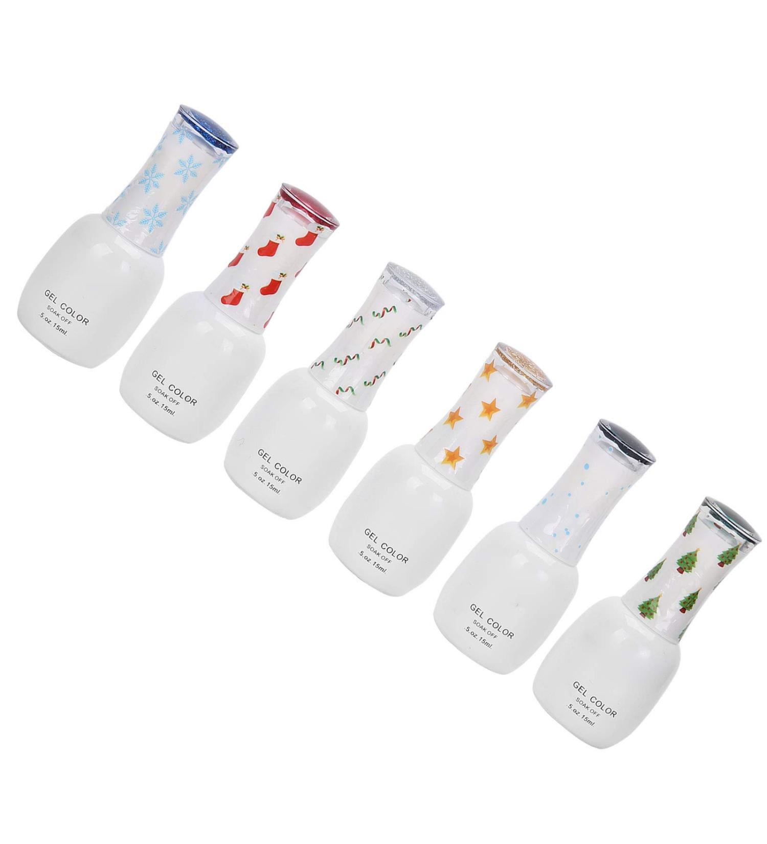 Glitter Soak Off Gel Nail Art Tool 6 Colors Nail Art UV Gel Manicure Polish Gift Set Non-Toxic Safe for Nails Eye-Catching Colors Lightweight & Portable Holographic Laser - Buy Online on SooperMarket.com
