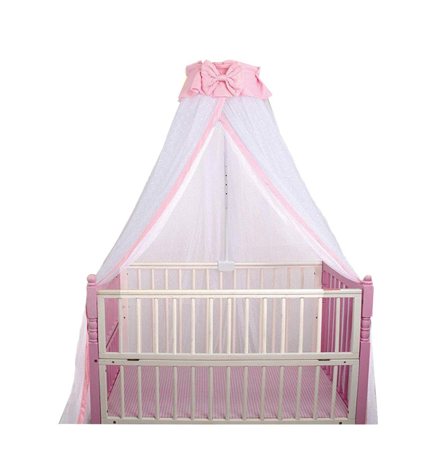 CdyBox Pink Mosquito Net Canopy for Kids - Breathable Crib Bed Curtains for Bedroom Decor - Buy Online on SooperMarket.com