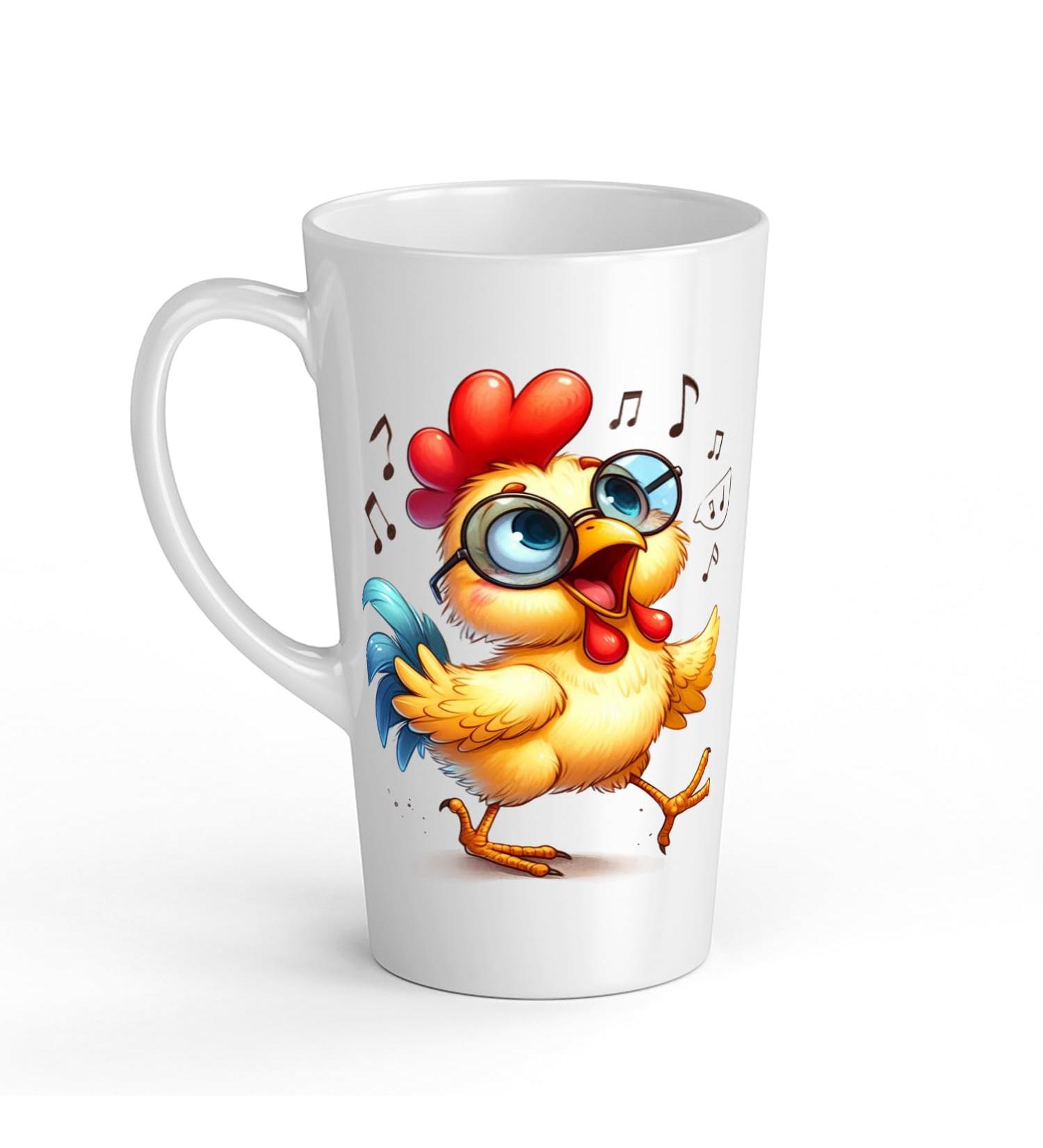White Ceramic Kids Chicken Mug - Large 483 ml Perfect for Hot Chocolate or Milk Fun and Easy to Use