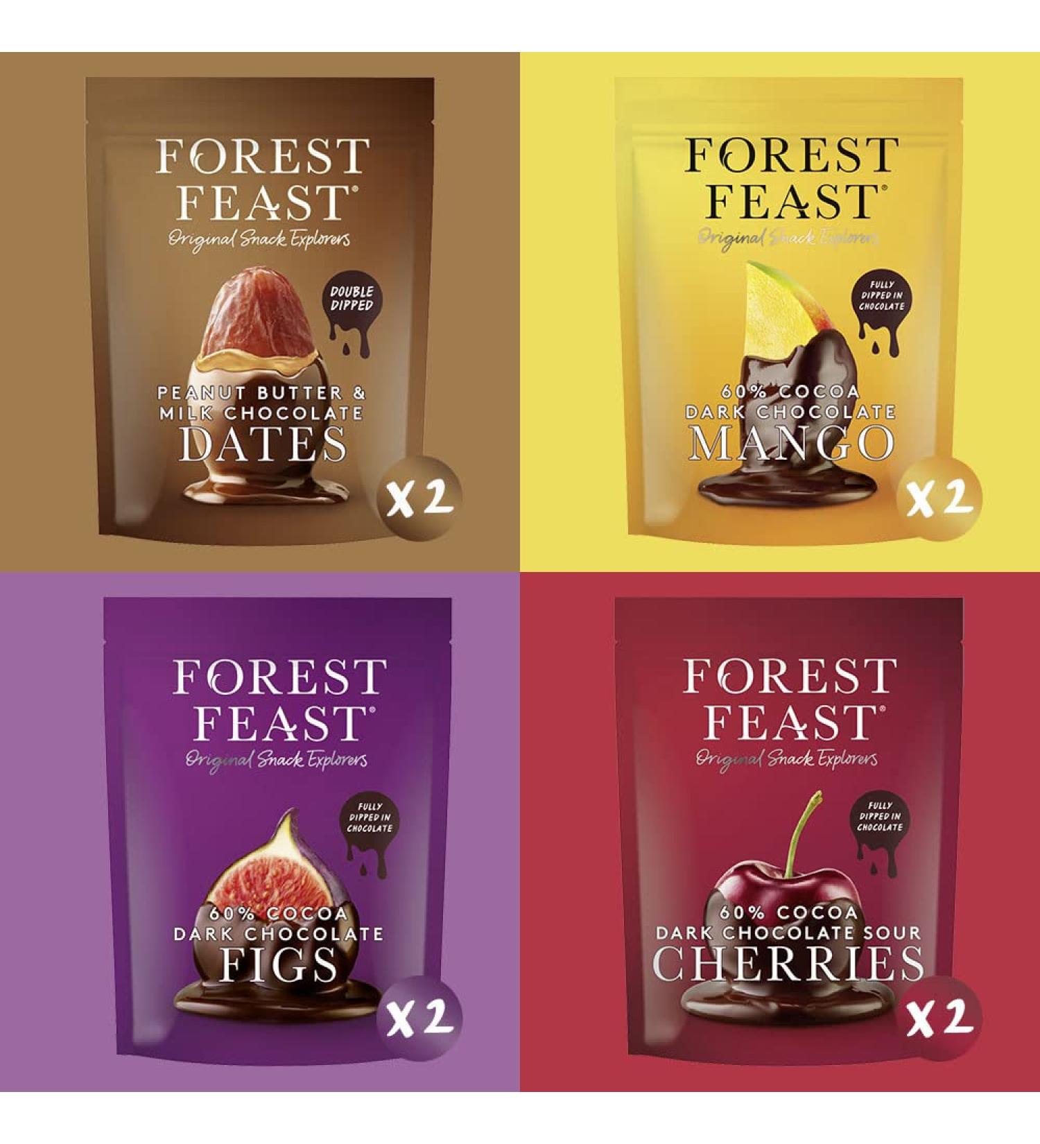Forest Feast Chocolate Covered Fruit 8 Bags - Dried Fruit Dipped in Chocolate. A Vegan Chocolate Snack With Gluten Free Chocolate Chocolate Dates Chocolate Cherries Chocolate Figs Chocolate Mango. Choc Dipped Fruits (8 bags) - Buy Online on SooperMarket.com