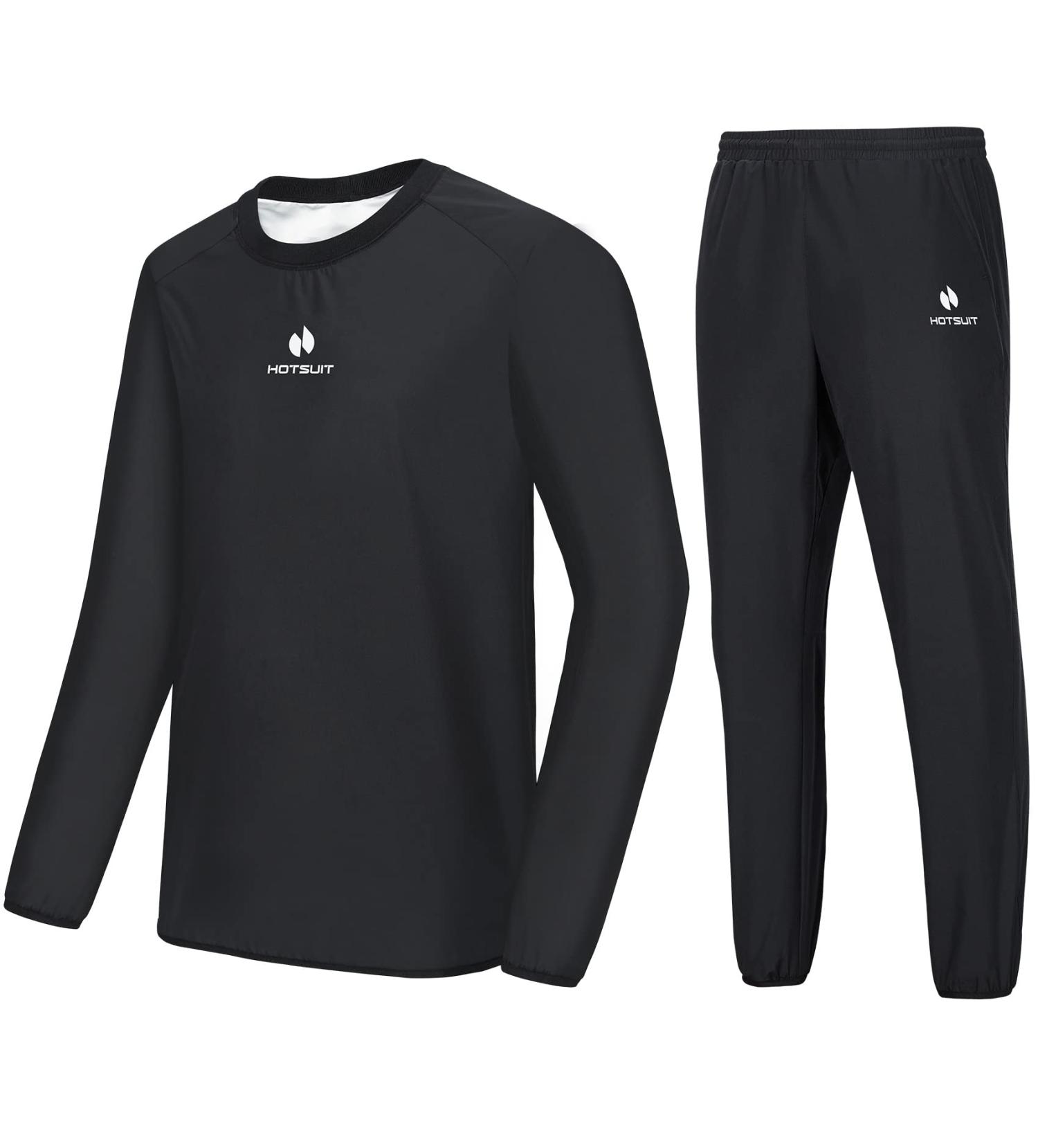 HOTSUIT Sauna Suit Men XX-Large Anti-Rip Sweat Suits for Gym Boxing Workouts - Black Jacket & Pants - Buy Online on SooperMarket.com
