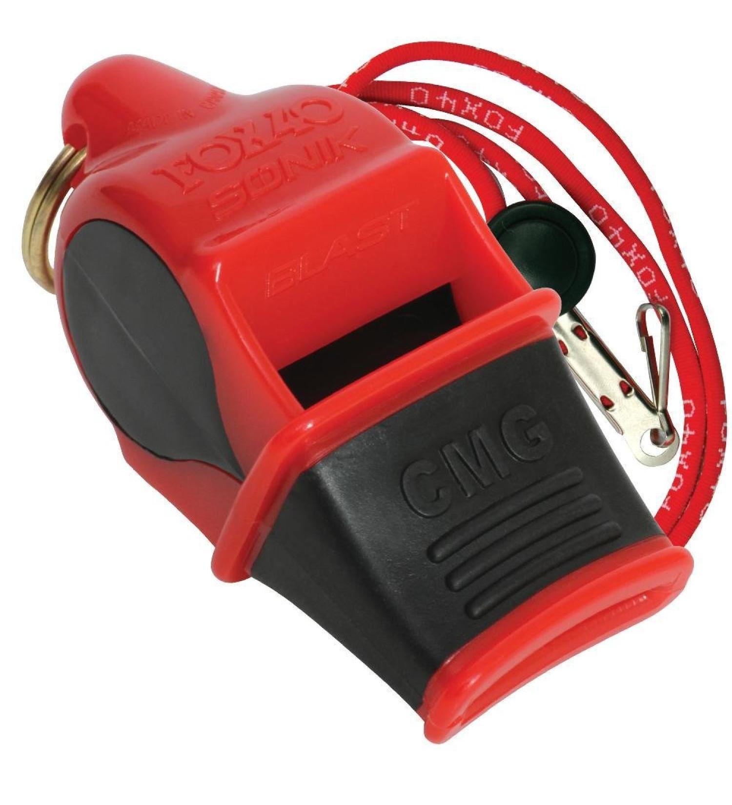 Fox 40 Sonik Blast CMG Whistle with Lanyard - Red/Black | Loud Safety Whistle - Buy Online on SooperMarket.com