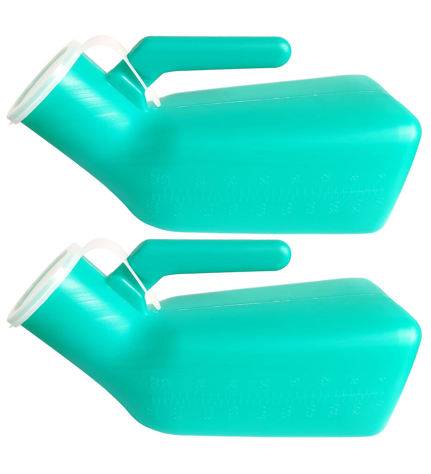 Male Urinal Bottle Thick Portable urinals for Men Pee Bottles with Lid 32oz./1000mL Spill Proof Urinal Bottle for Hospital Car Travel outdoor Emergency Camping Elderly & Incontinence(2PACK) - Buy Online on SooperMarket.com