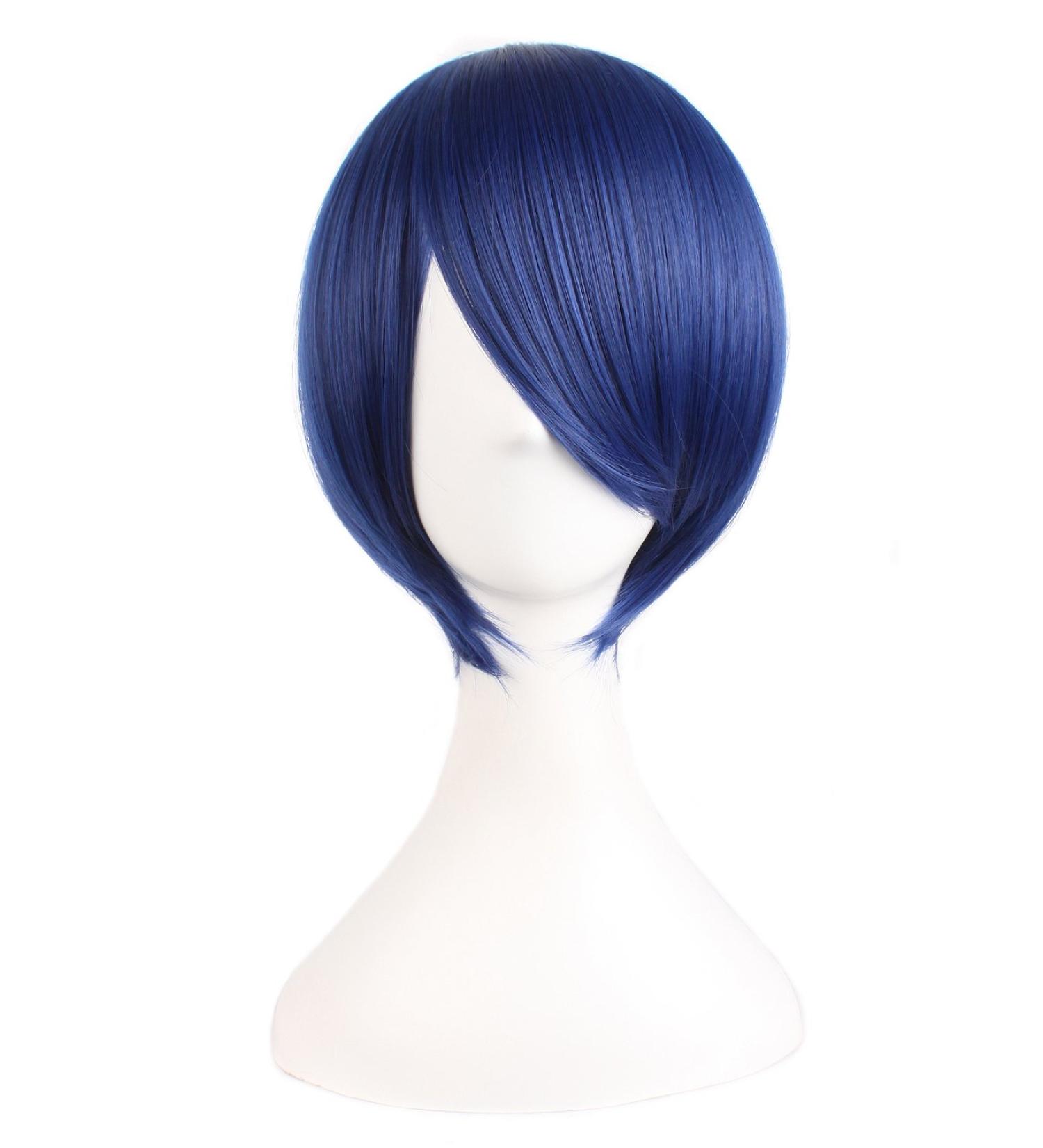 MapofBeauty 12 Short Straight Cosplay Wig (Mixed Blue) - Ideal for Parties and Costumes - Buy Online on SooperMarket.com