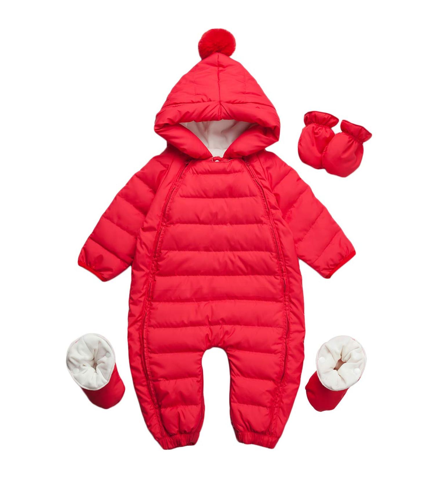 Famuka Baby Winter Warm Down Snowsuit Hooded Puffer Outwear Red 12-18 Months - Buy Online on SooperMarket.com
