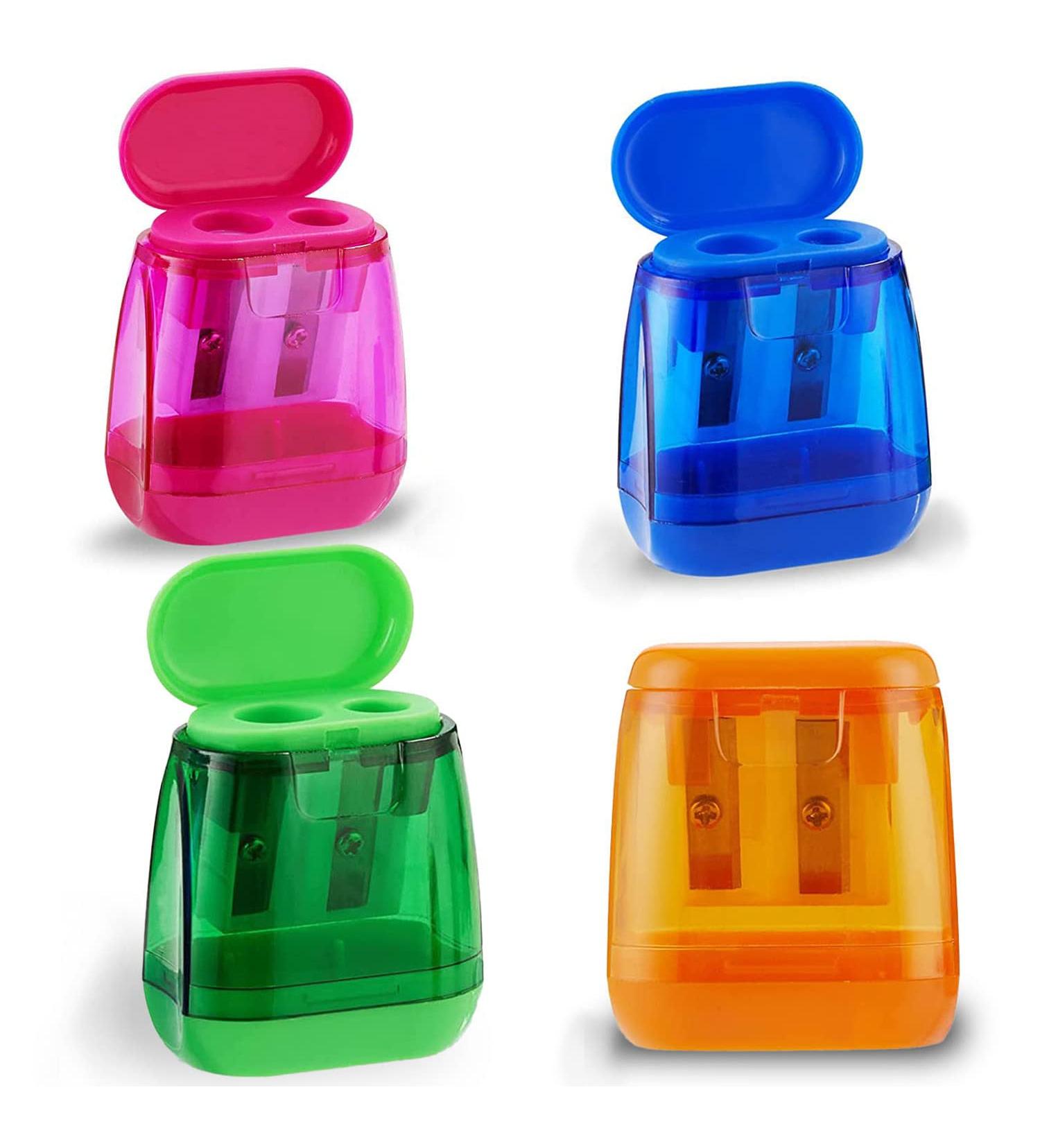 OFiSEXPT Dual Hole Manual Pencil Sharpener - 4 Pack for Students and Adults | School, Home, Office Use - 4 Colors - Buy Online on SooperMarket.com