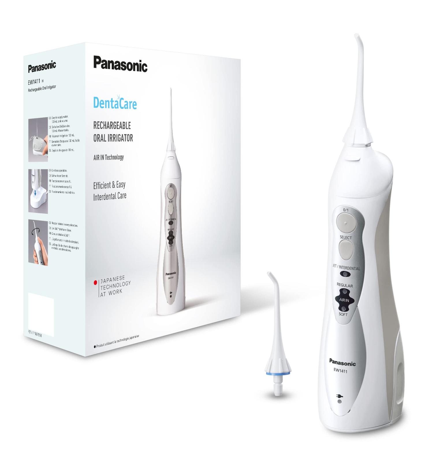 Panasonic EW1411 Rechargeable Oral Irrigator Water Flosser | 4 Jet Modes, Cordless & UK 2 Pin Plug - Buy Online on SooperMarket.com