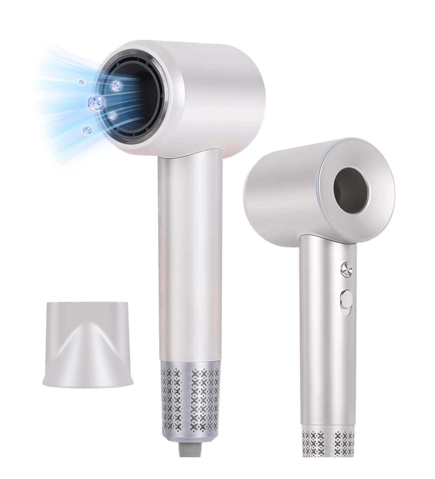 Professional Ionic Hair Dryer 1800W | Fast Drying Blow Dryer for Home & Travel | Lightweight & Quiet Concentrator Nozzle - White - Buy Online on SooperMarket.com