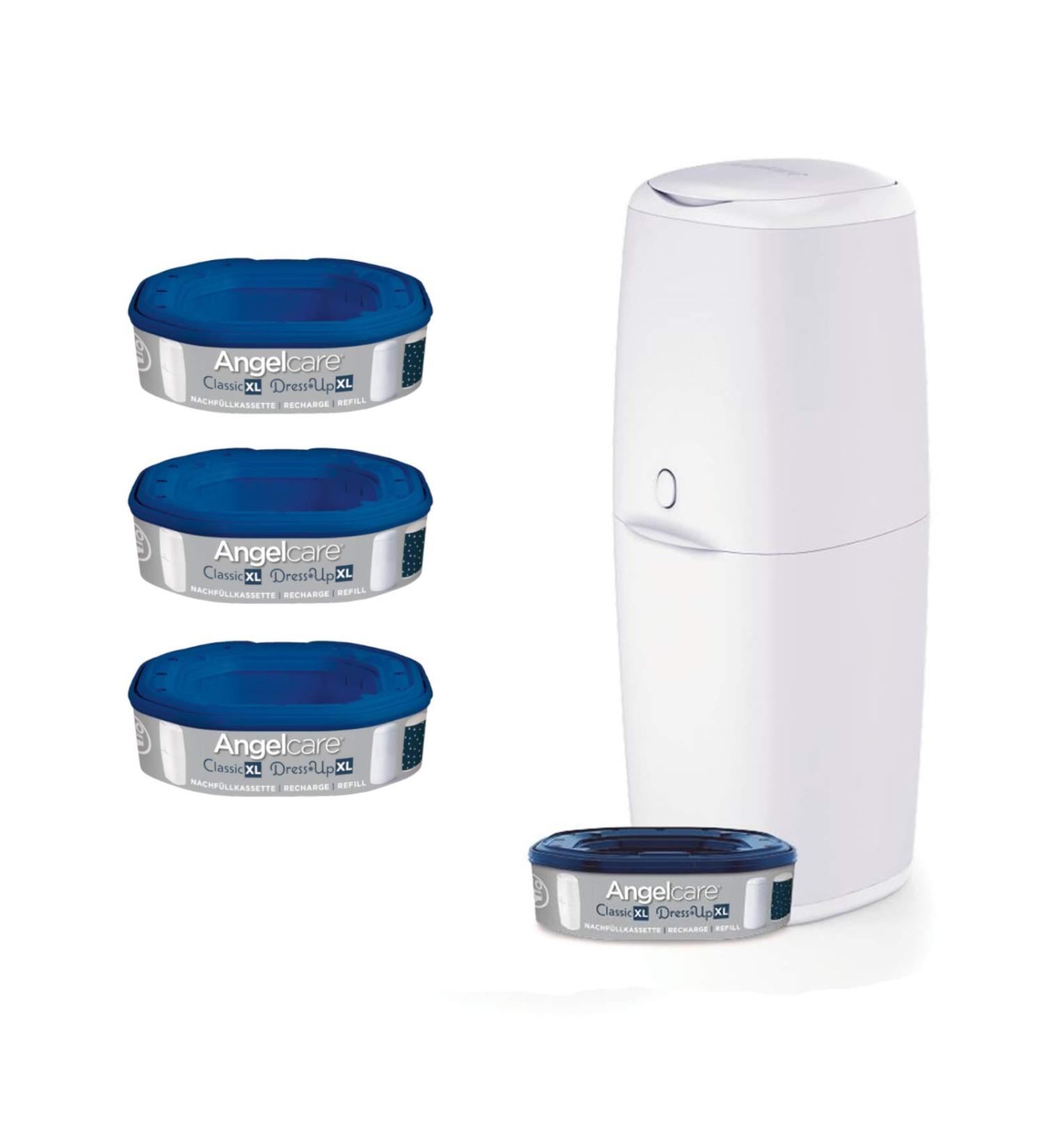 Angelcare Diaper Pail Classic XL - 69cm Height with 4 Refill Cassettes | International Shipping Available - Buy Online on SooperMarket.com