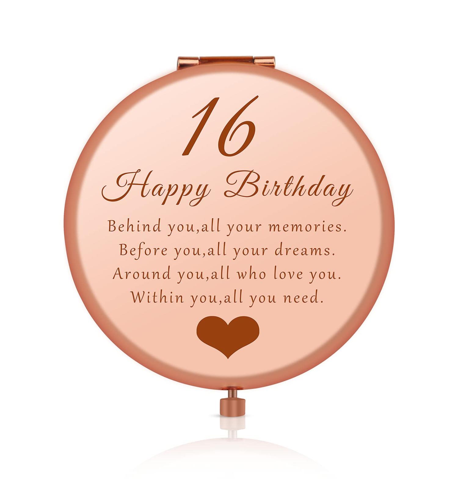 Sweet 16 Gift Ideas for Girls - Travel Mirror Compact Makeup Mirror for Daughter, Granddaughter, Niece - Happy 16th Birthday Present - Buy Online on SooperMarket.com