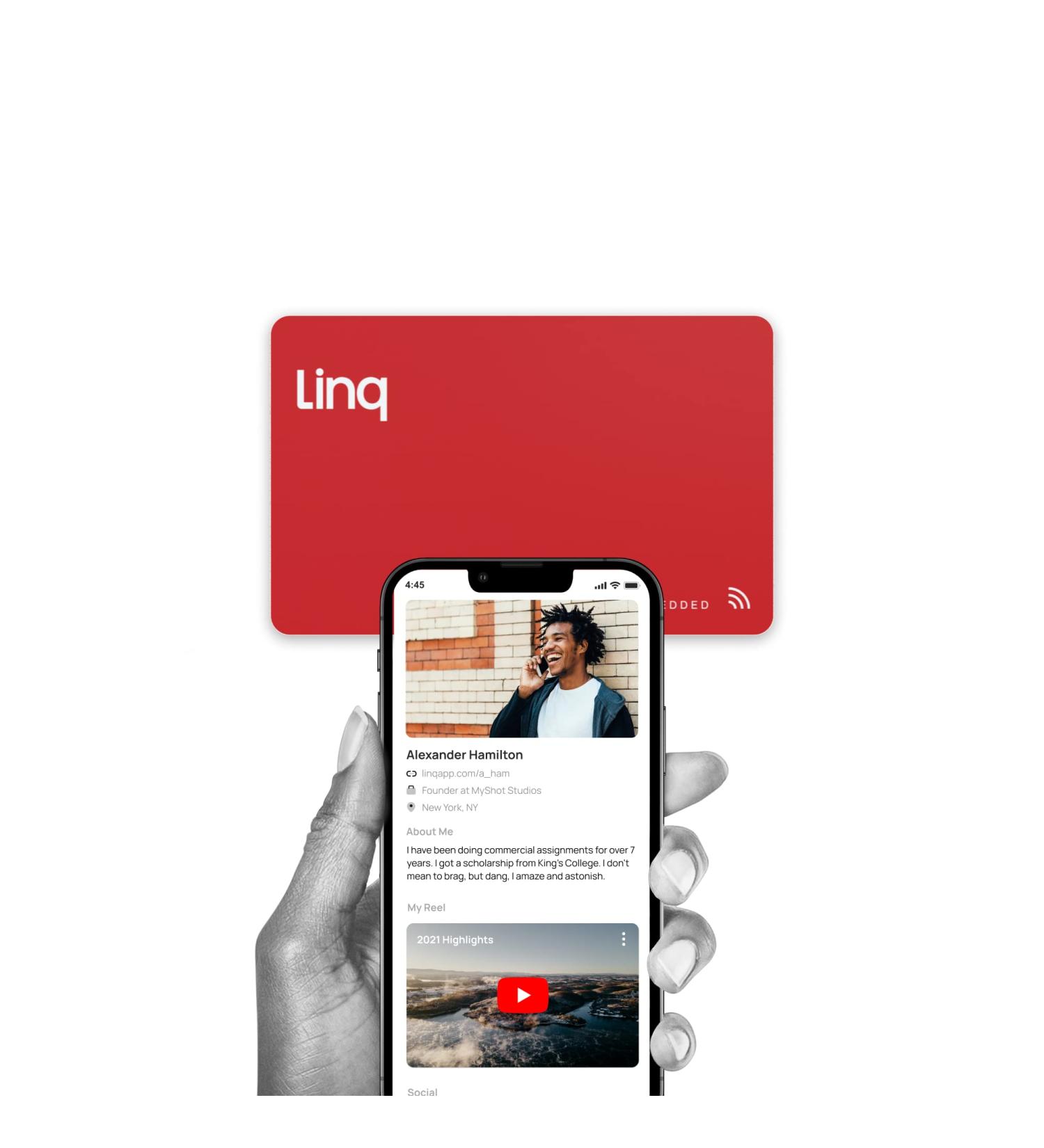 Linq NFC Digital Business Card - Smart Networking Card (Red) - Buy Online on SooperMarket.com
