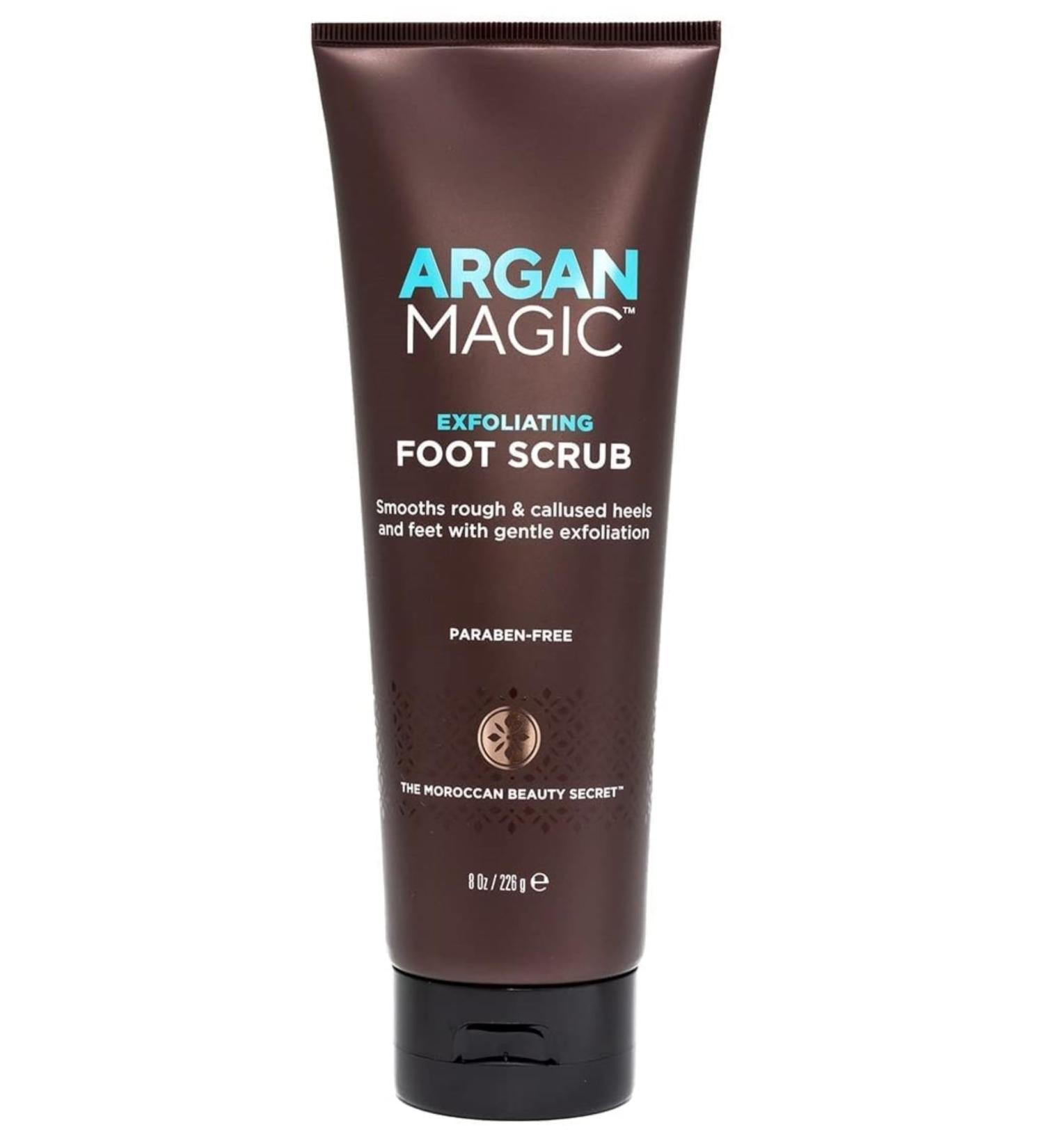 Argan Magic Exfoliating Foot Scrub - Smooths Rough Calloused Feet & Heels with Argan Oil & Pumice | Paraben Free | 8 oz - Buy Online on SooperMarket.com