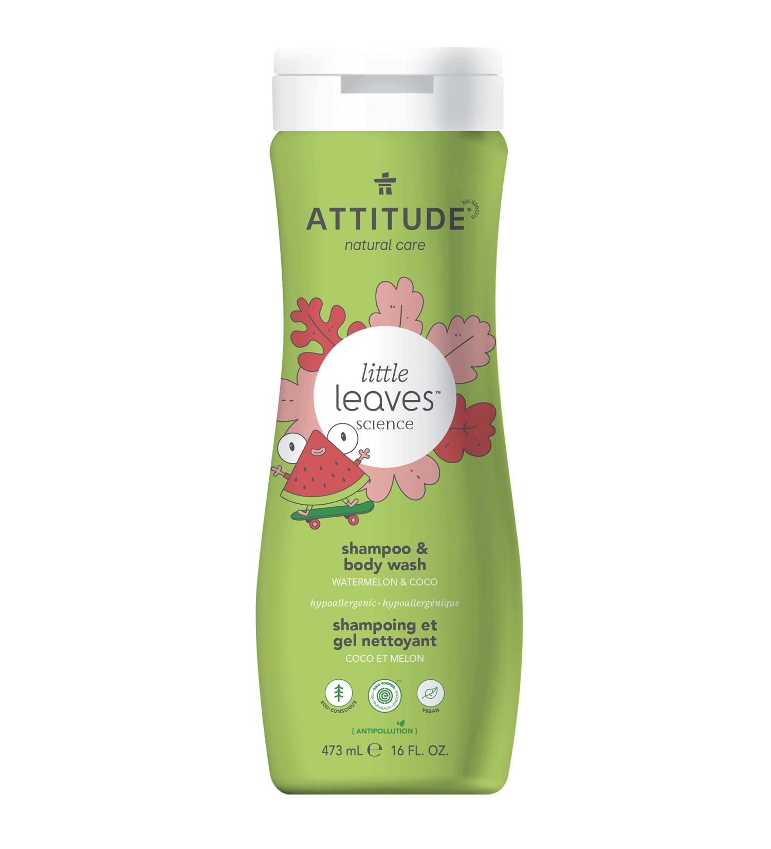 ATTITUDE Kids Shampoo and Body Wash - EWG Safe, Hypoallergenic, Vegan, Watermelon & Coco - 16 Fl Oz - Buy Online on SooperMarket.com
