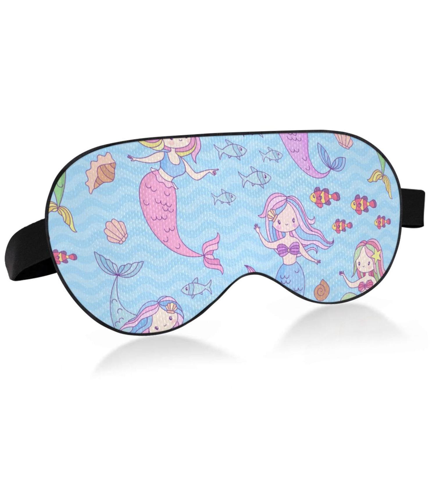 Light Blocking Eye Mask for Adults - Adjustable & Breathable | Perfect for Travel, Yoga, Meditation, and Office Deep Sleep | Comfortable and Cute Mermaid Design - Buy Online on SooperMarket.com