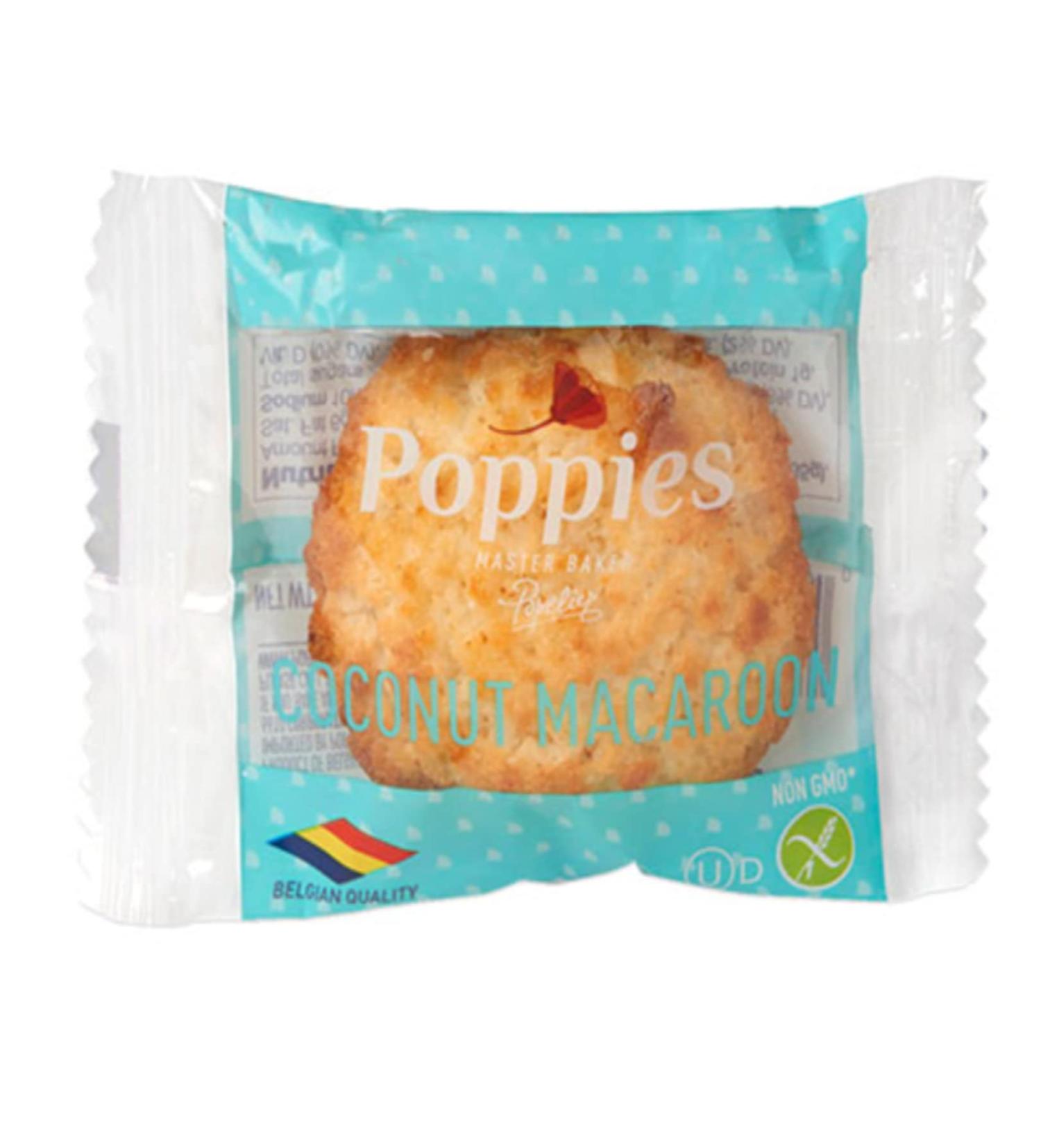 Poppies Belgian Coconut Macaroon, Plain, Non GMO - Gluten Free, Kosher, 40 Pack