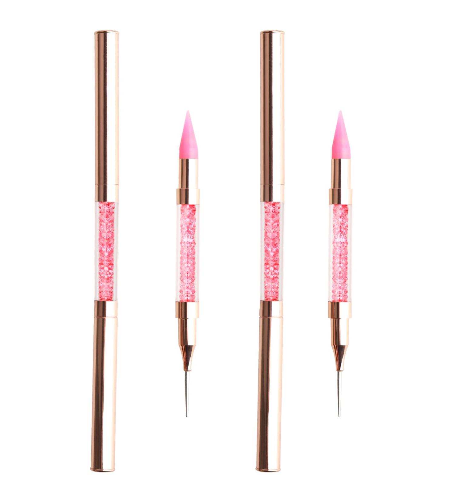 LLMSIX Rhinestones Picker Doting Pen Dual-Ended Wax Pencil Pen Rhinestone Picker Dotting Pen Rhinestones Applicator with Acrylic Handle for Gem Stone Jewelry Nail Art DIY Craft (Pink) - Buy Online on SooperMarket.com