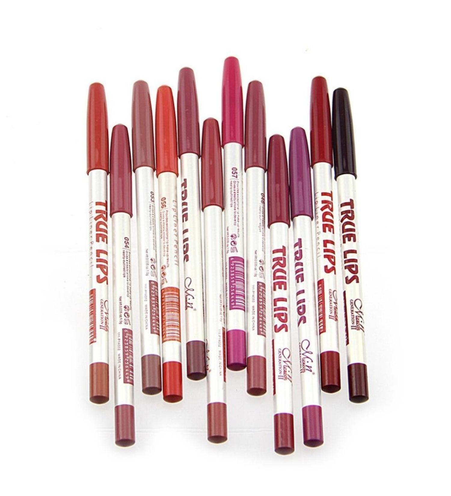 Sankuwen Waterproof Lip Liner Pencil Set - 12 Vibrant Colors - Buy Online on SooperMarket.com