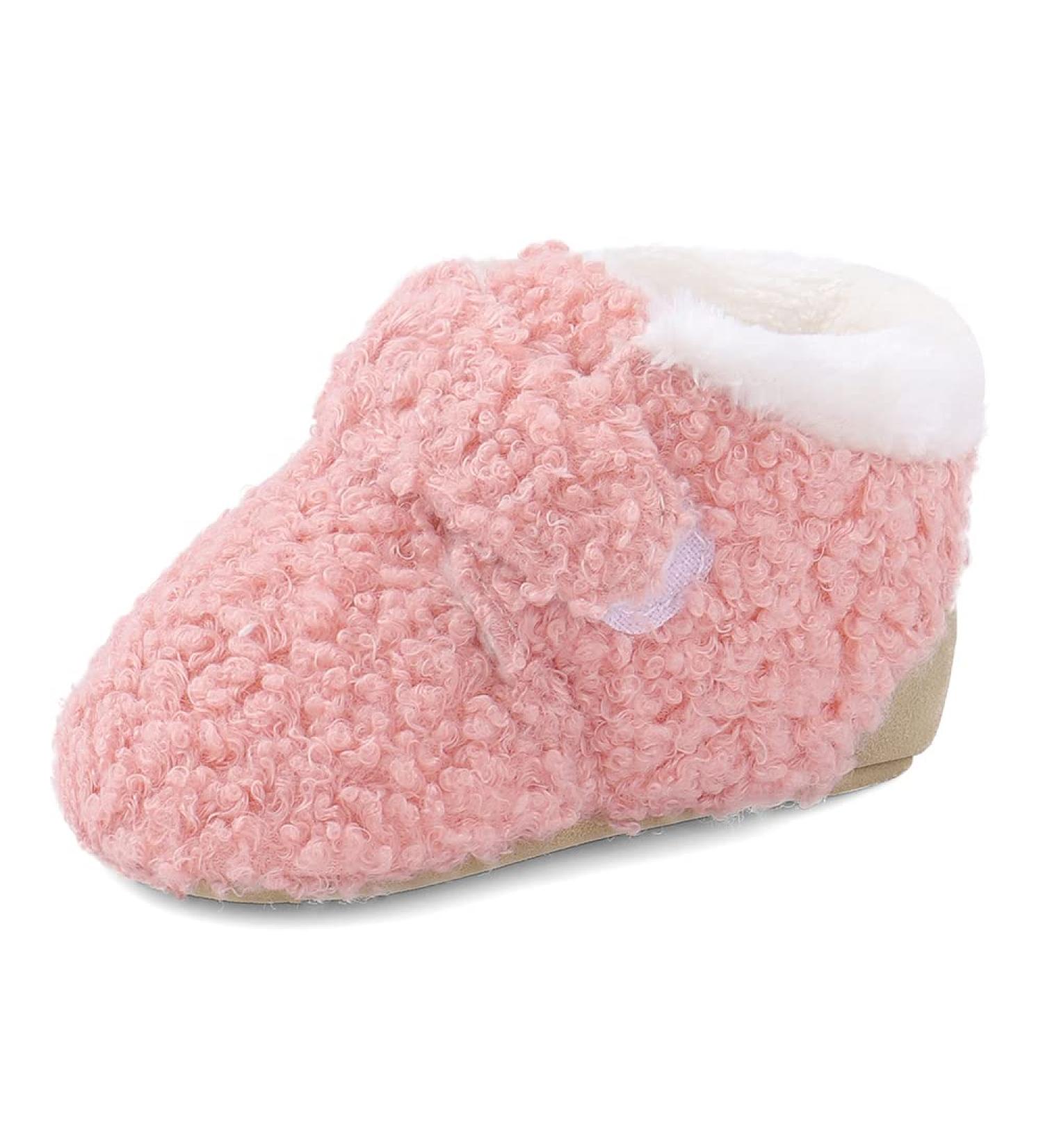 Cheerful Mario Baby Winter Home Slippers - Pure Pink 6-12 Months - Buy Online on SooperMarket.com