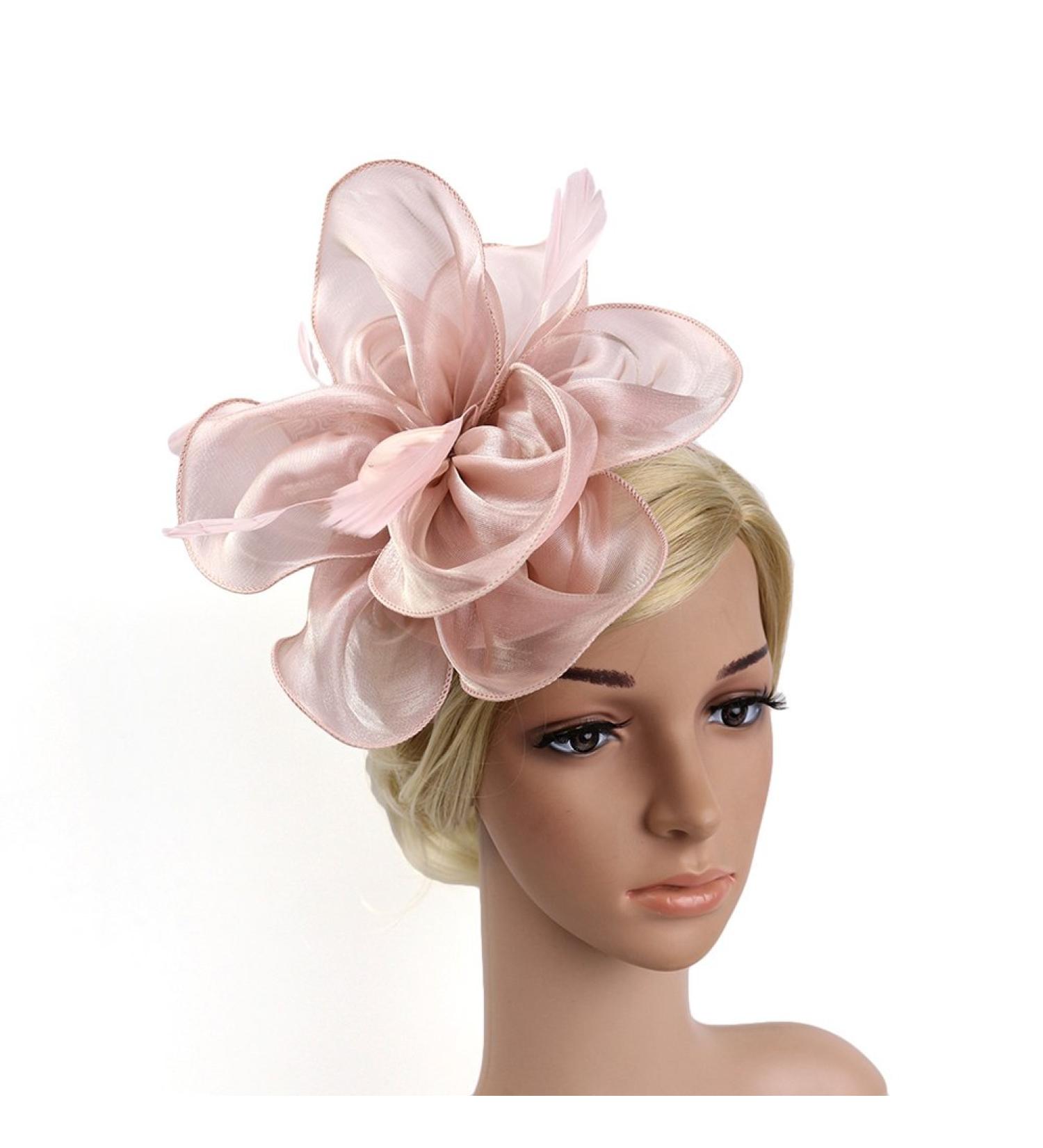 FRCOLOR Fascinator Feather Headband / Clip Party Wedding Royal Ascot Races Hair Accessories Headdress (Nude Pink) - Buy Online on SooperMarket.com