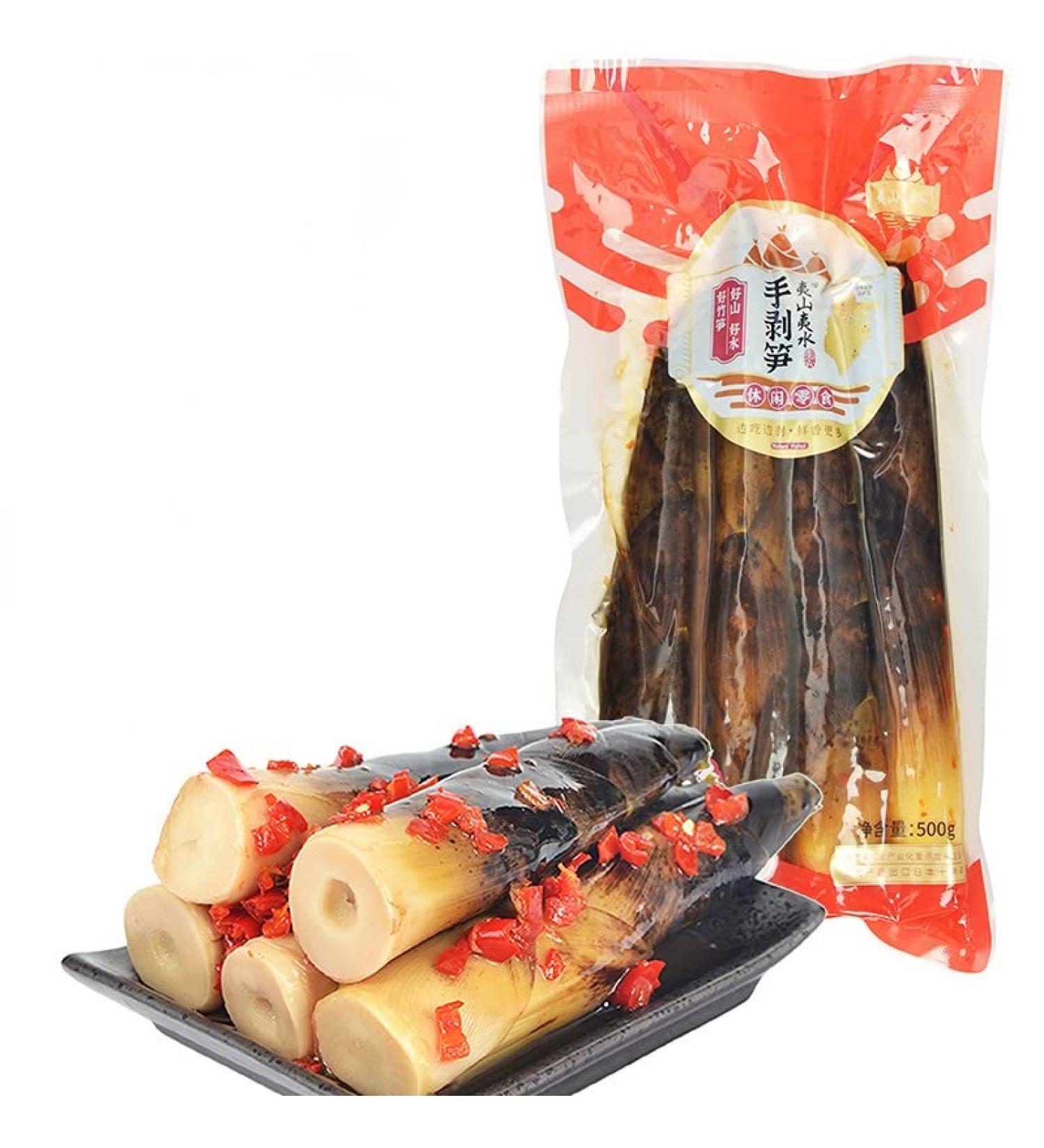 Instant Hand Peeled Bamboo Shoots 500g/pack Chinese Pickled Vegetables Crispy Bamboo Shoots Spicy Fresh Pickled Pepper Bamboo Shoots Ready-to-eat Spicy Snacks (Spicy 1 pack) Spicy 1 pack - Buy Online on SooperMarket.com