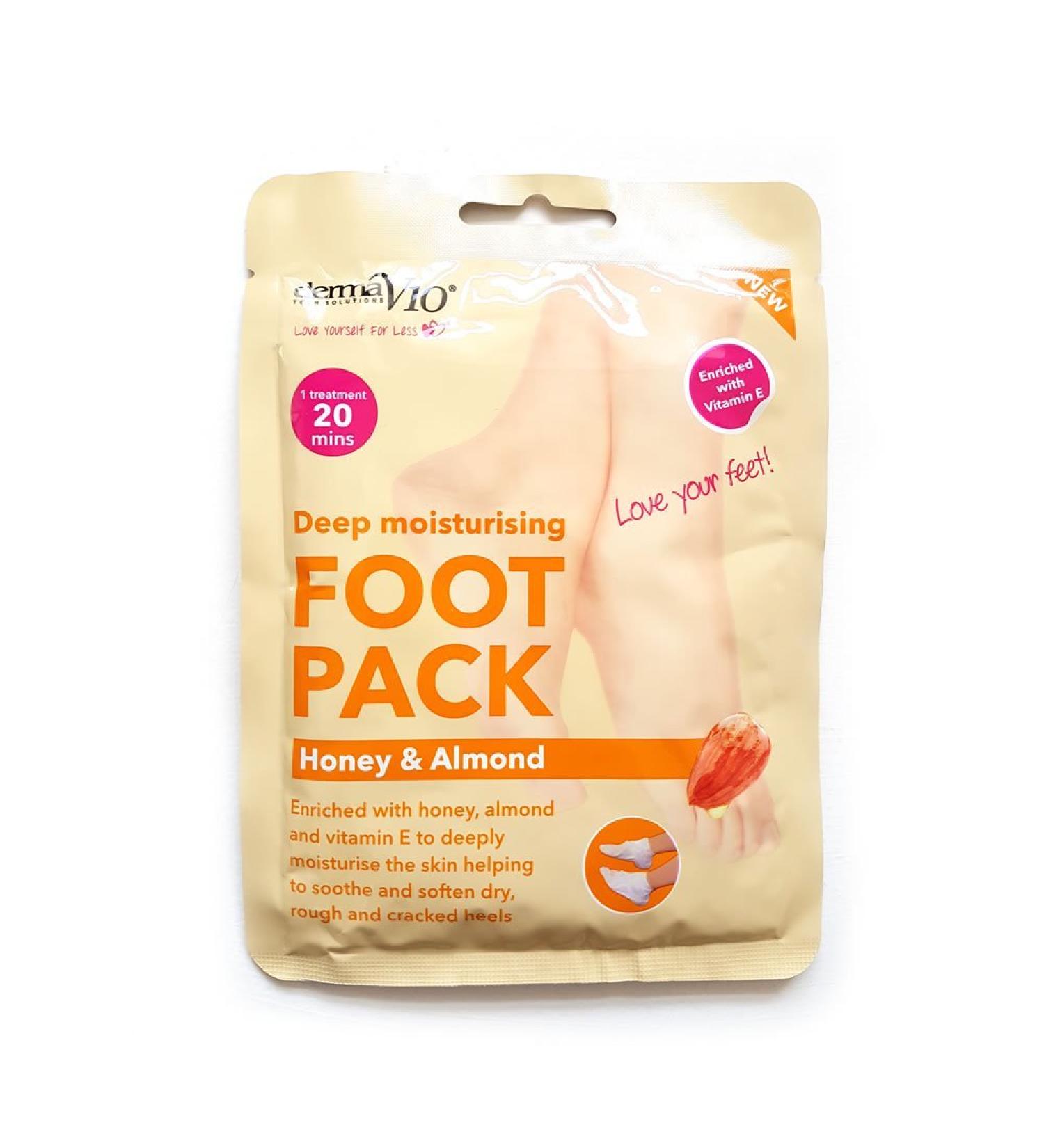 Derma V10 Deep Moisturizing Foot Pack Honey & Almond 4