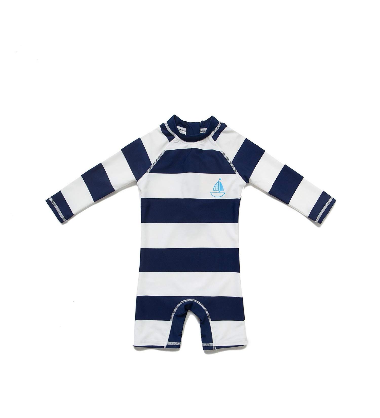 BONVERANO Baby Boys Swimsuit UPF 50+ Sun Protection Navy Stripe 2-3 Years - Buy Online on SooperMarket.com