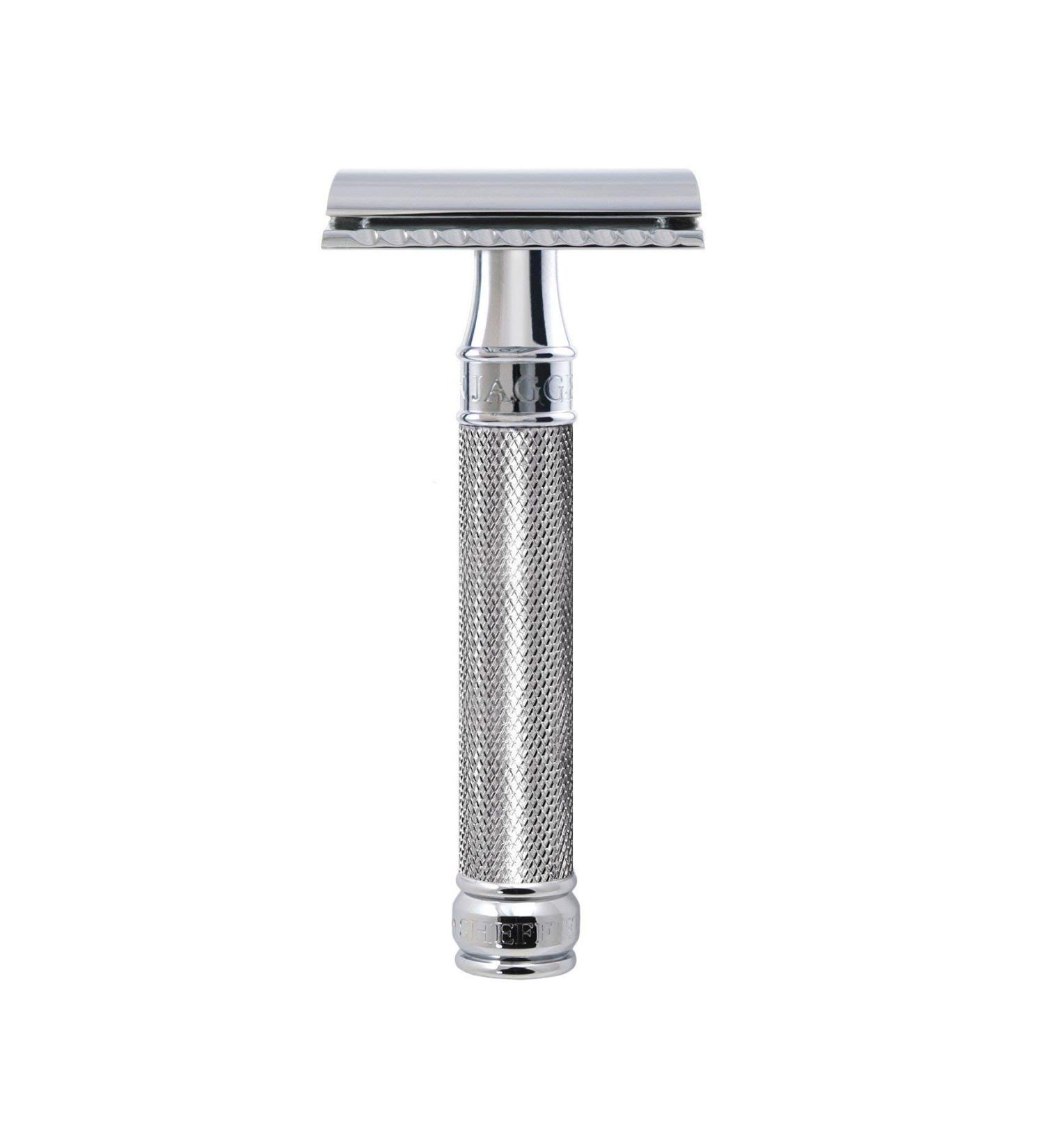 Edwin Jagger DE89KN Safety Razor with Knurled Effect Handle