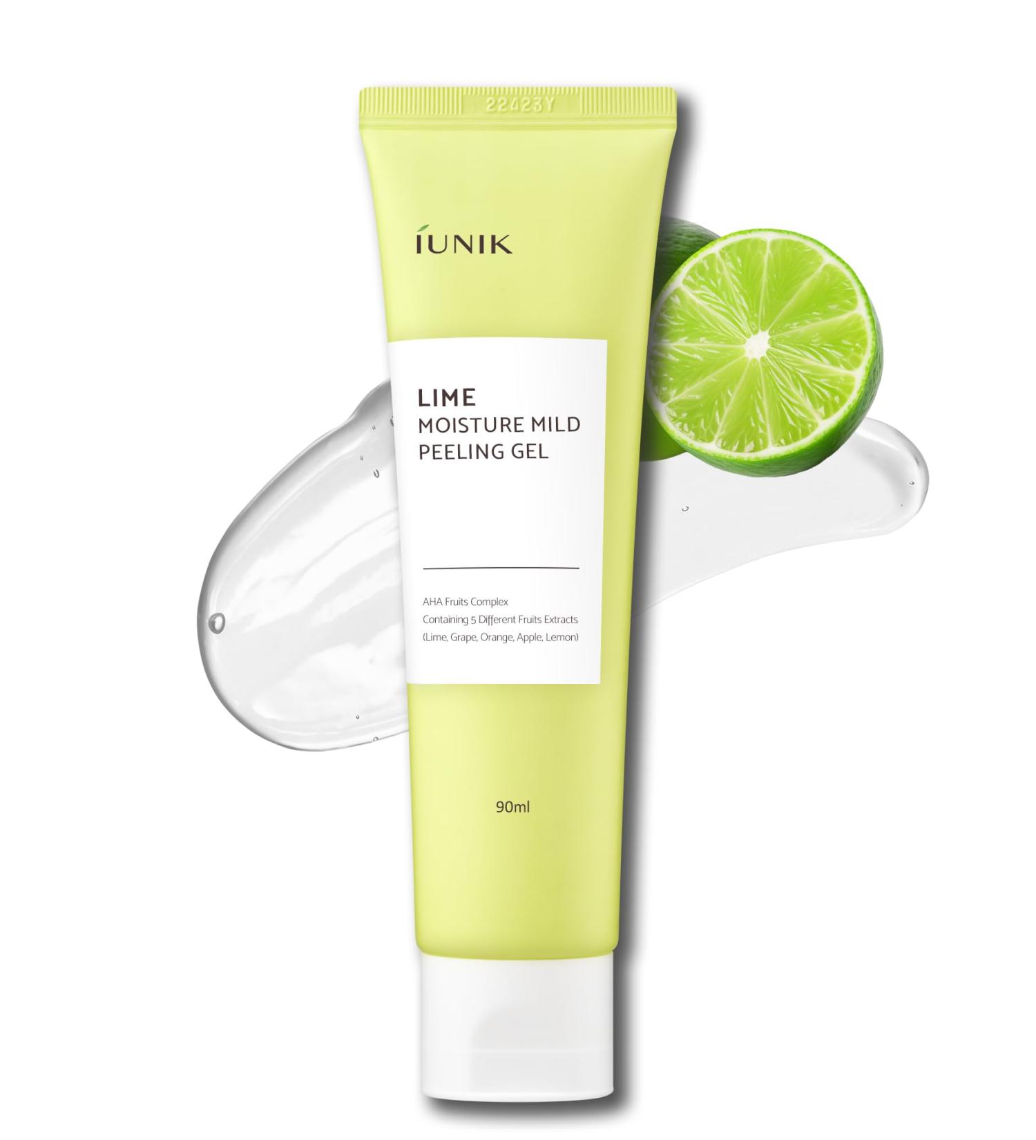 IUNIK Lime Moisture Mild Peeling Gel 3.04 Fl Oz | Gentle Exfoliant for Glowing Skin | AHA & Fruit Complex | Vegan & Pore-Minimizing - Shop Internationally - Buy Online on SooperMarket.com