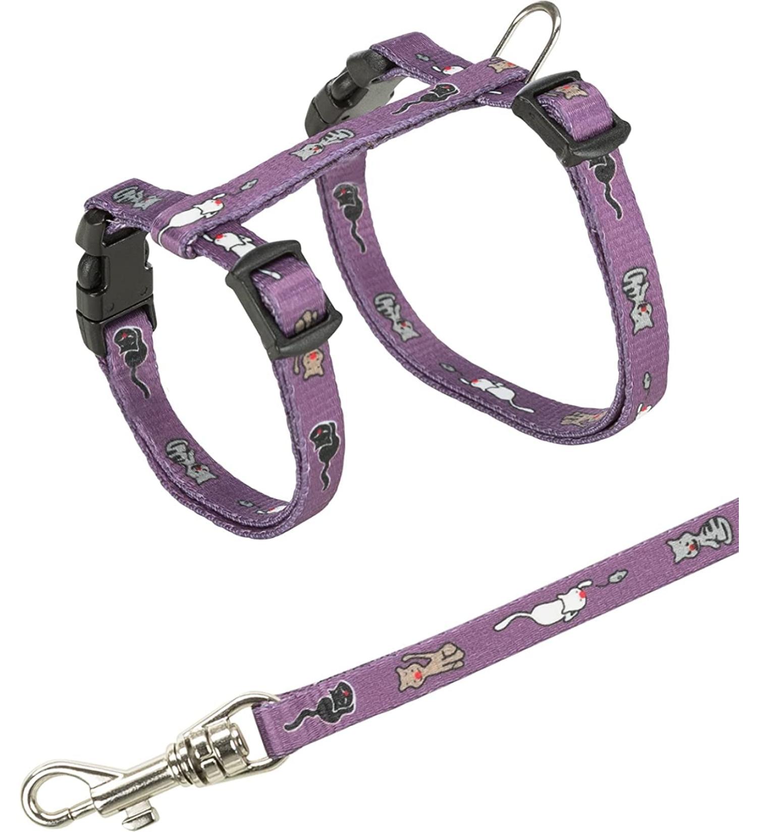 Trixie 4144 Kitten Harness with Leash - Adjustable Nylon 21-33 cm Assorted Colors - Comfortable & Safe Pet Gear - Buy Online on SooperMarket.com