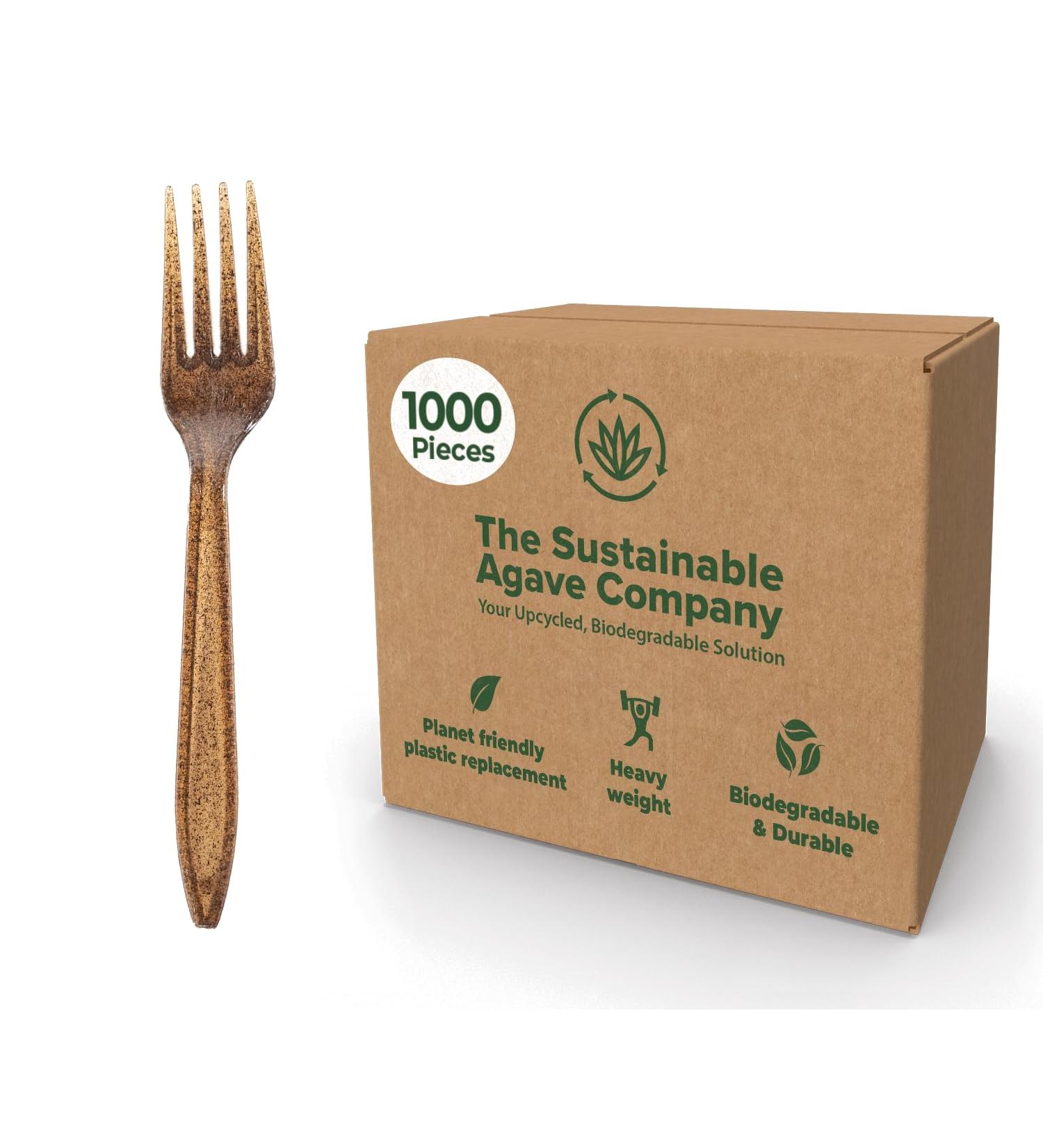 Sustainable Agave Co - Agave Fiber Forks - Plastic-Free Biodegradable Plant-Based - Brown Bulk - 1000 Count - Buy Online on SooperMarket.com